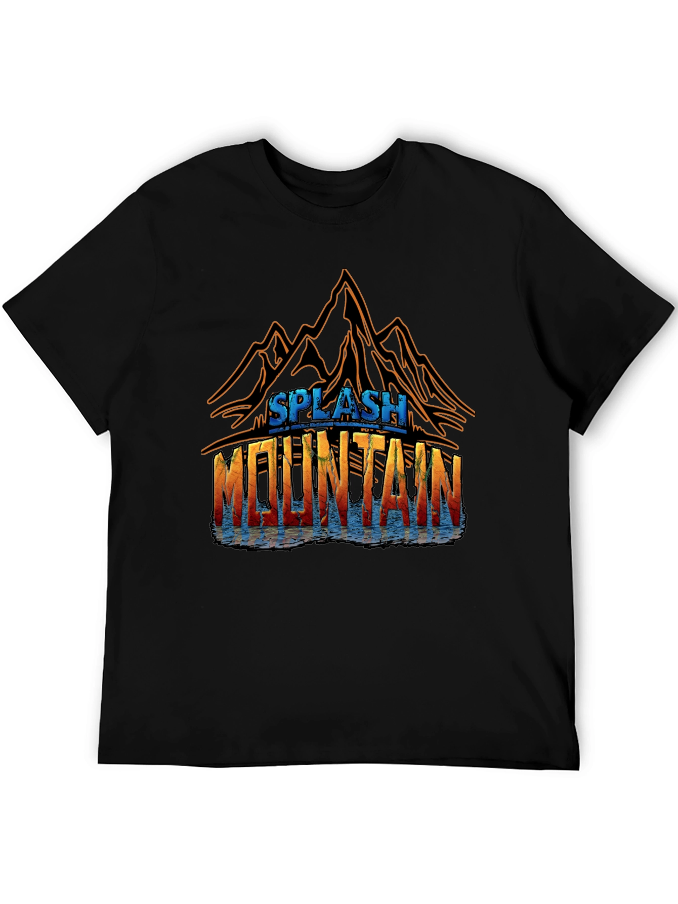 Splash Mountain Graphic Tee - Black Cotton Blend