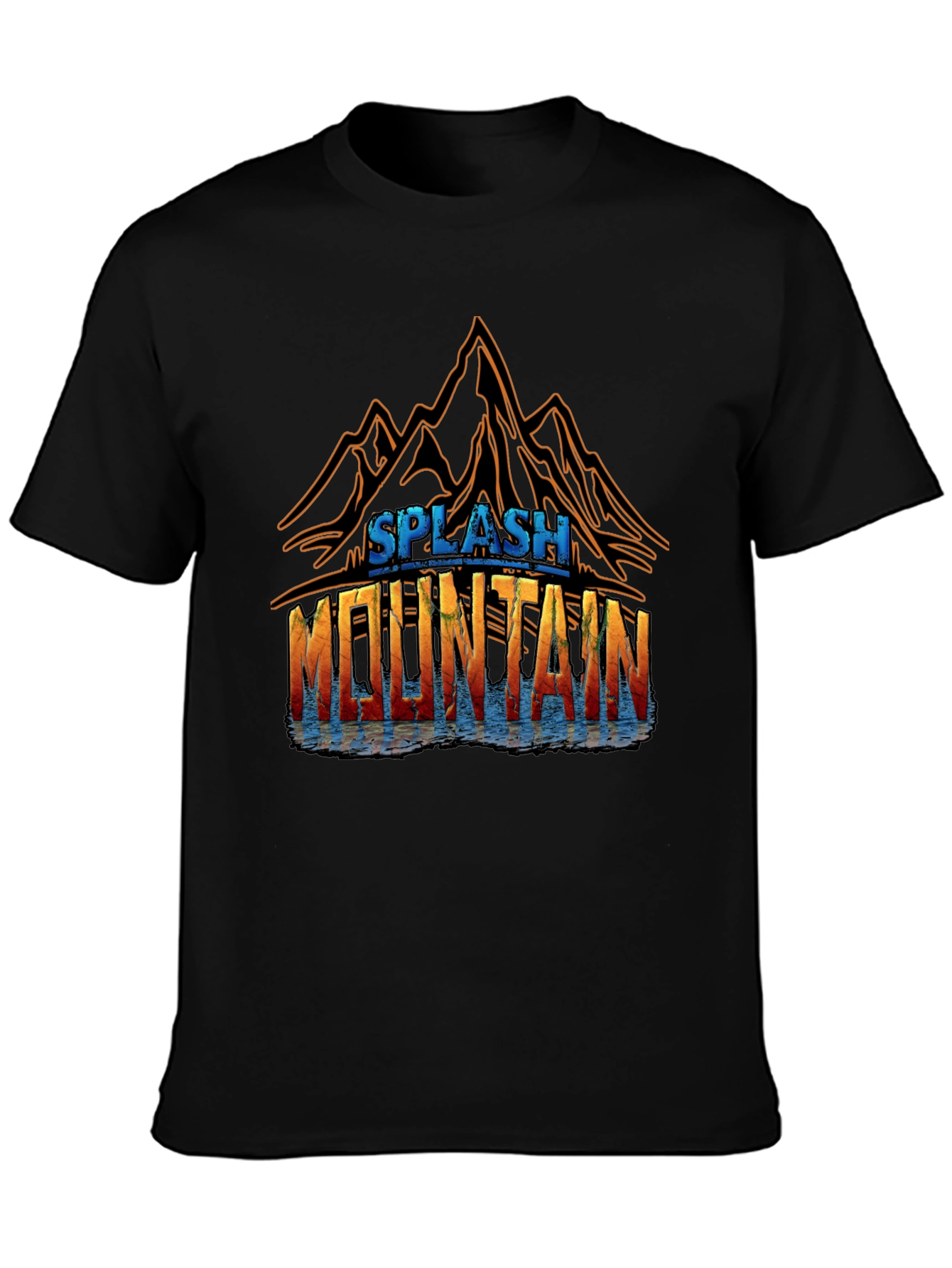Splash Mountain Graphic Tee - Black Cotton Blend