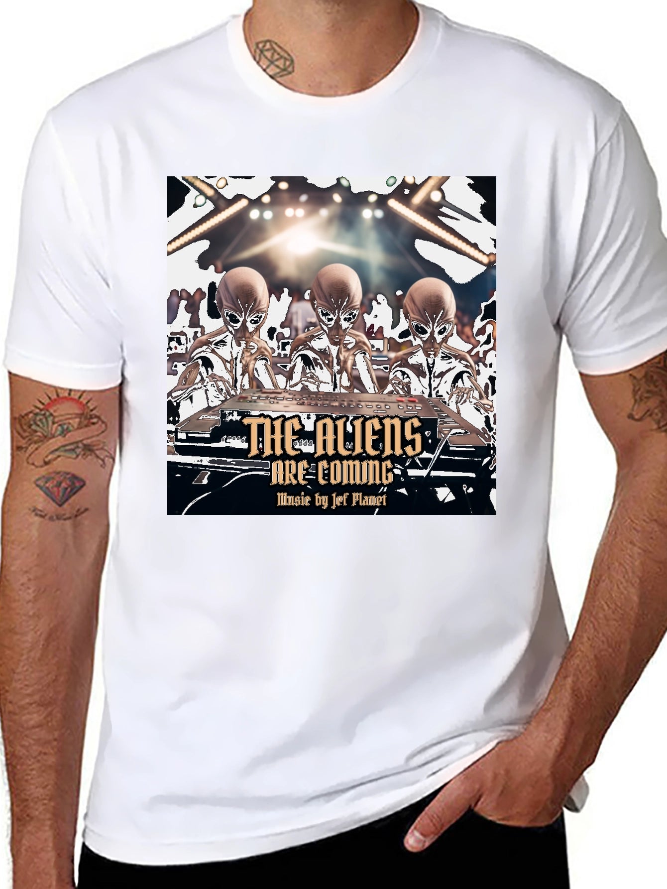 Aliens Are Coming T-Shirt - Jef Planet Music