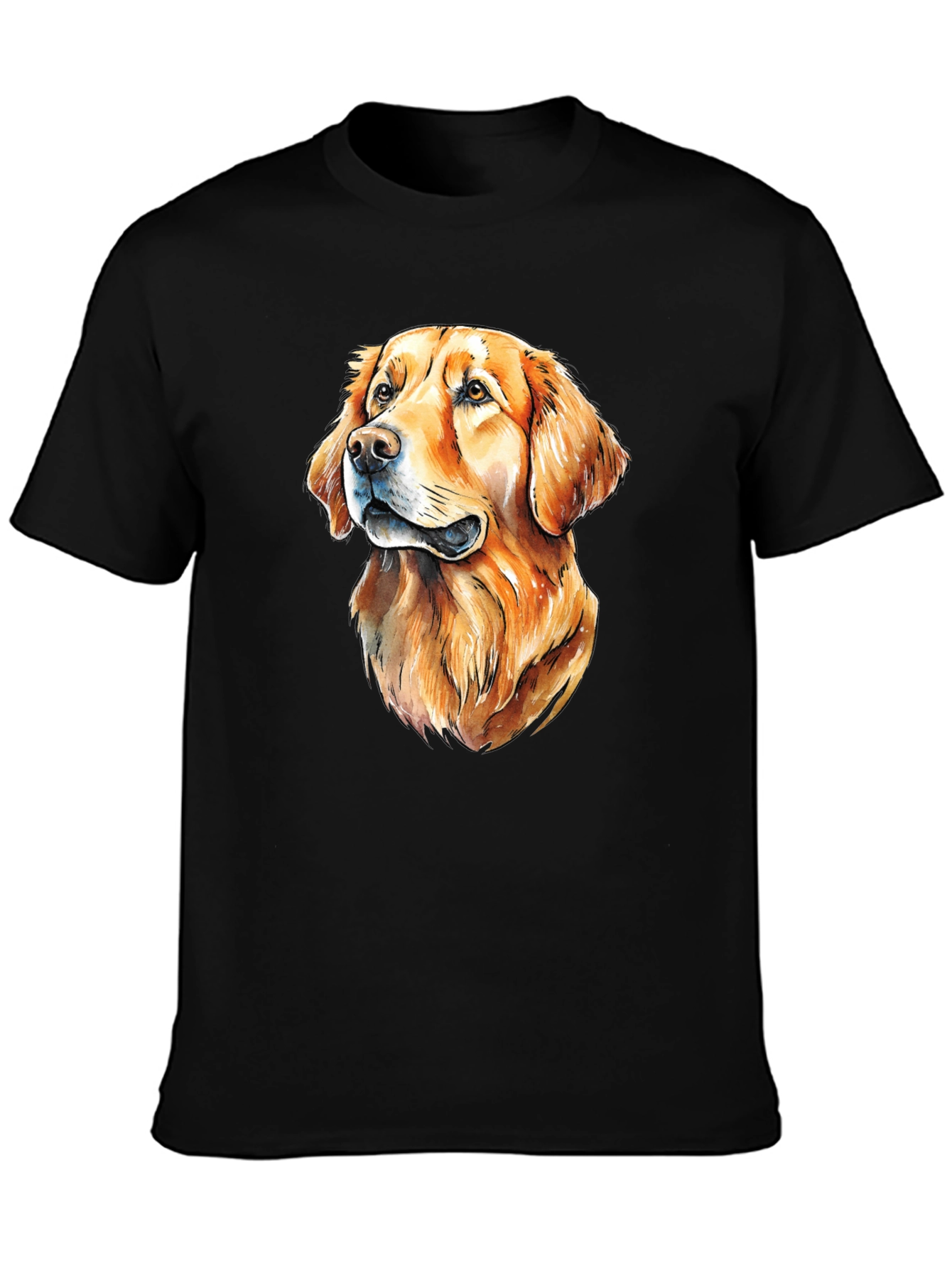 Golden Retriever Dog Graphic Tee - Black T-Shirt
