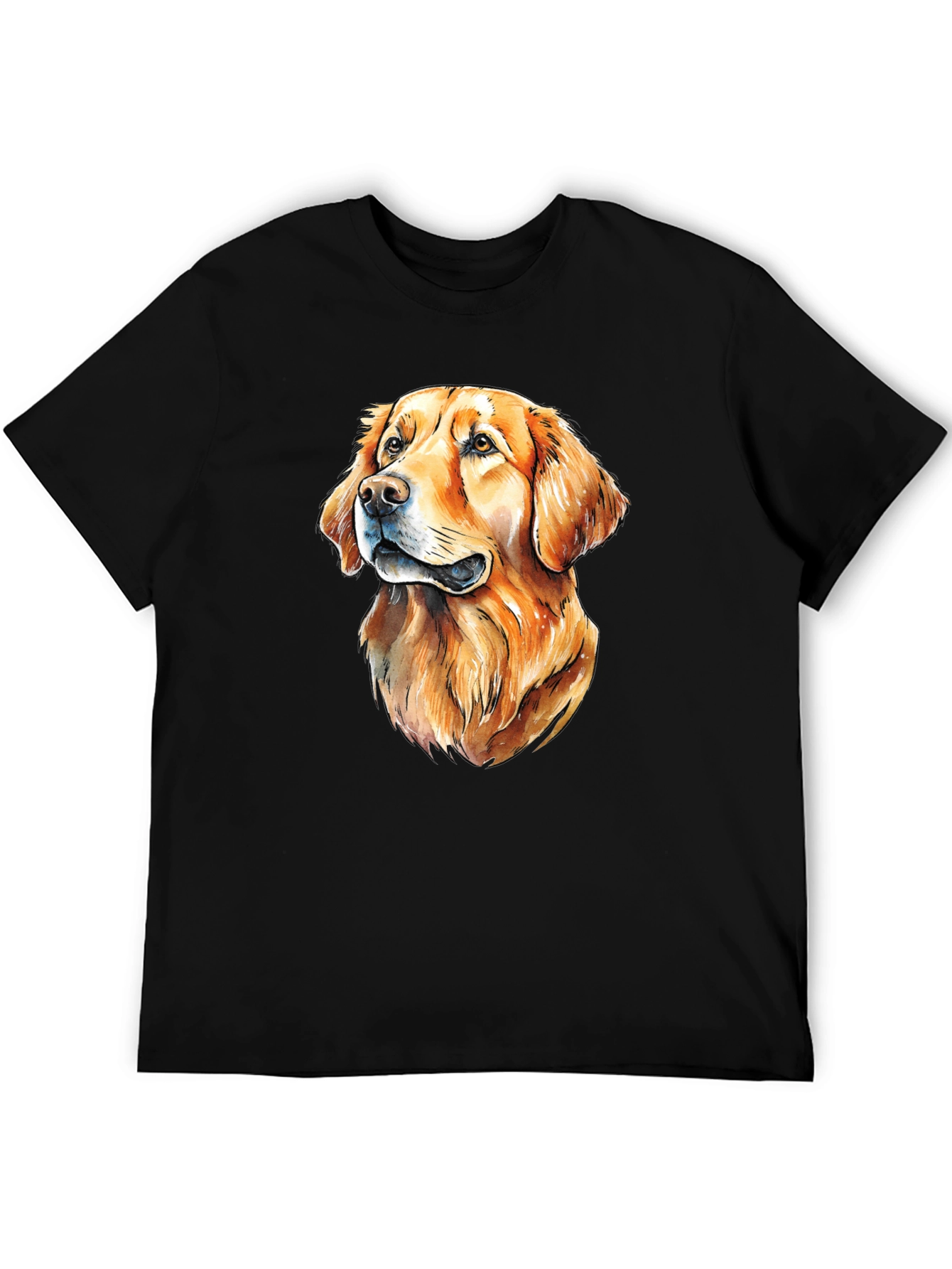 Golden Retriever Dog Graphic Tee - Black T-Shirt