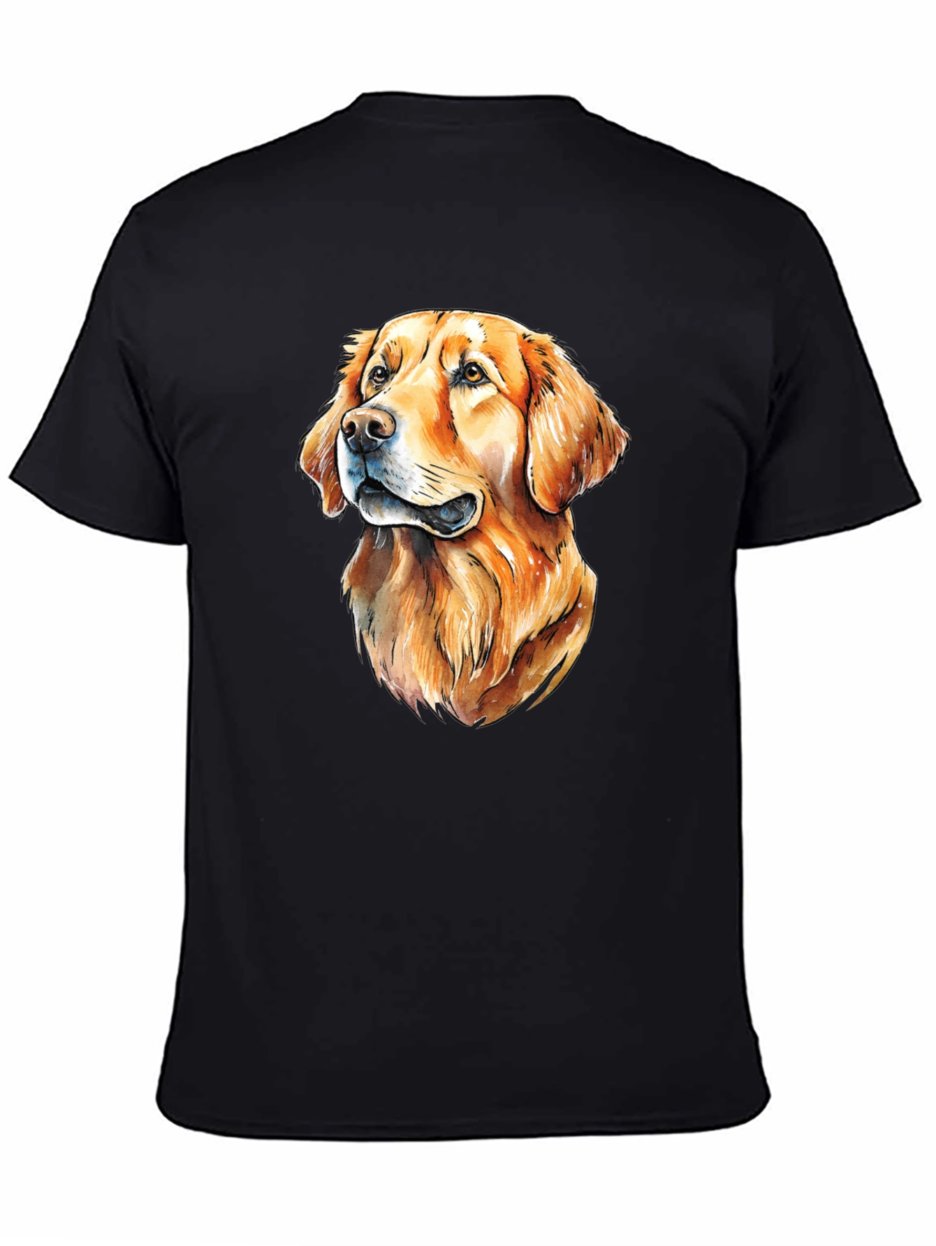 Golden Retriever Dog Graphic Tee - Black T-Shirt