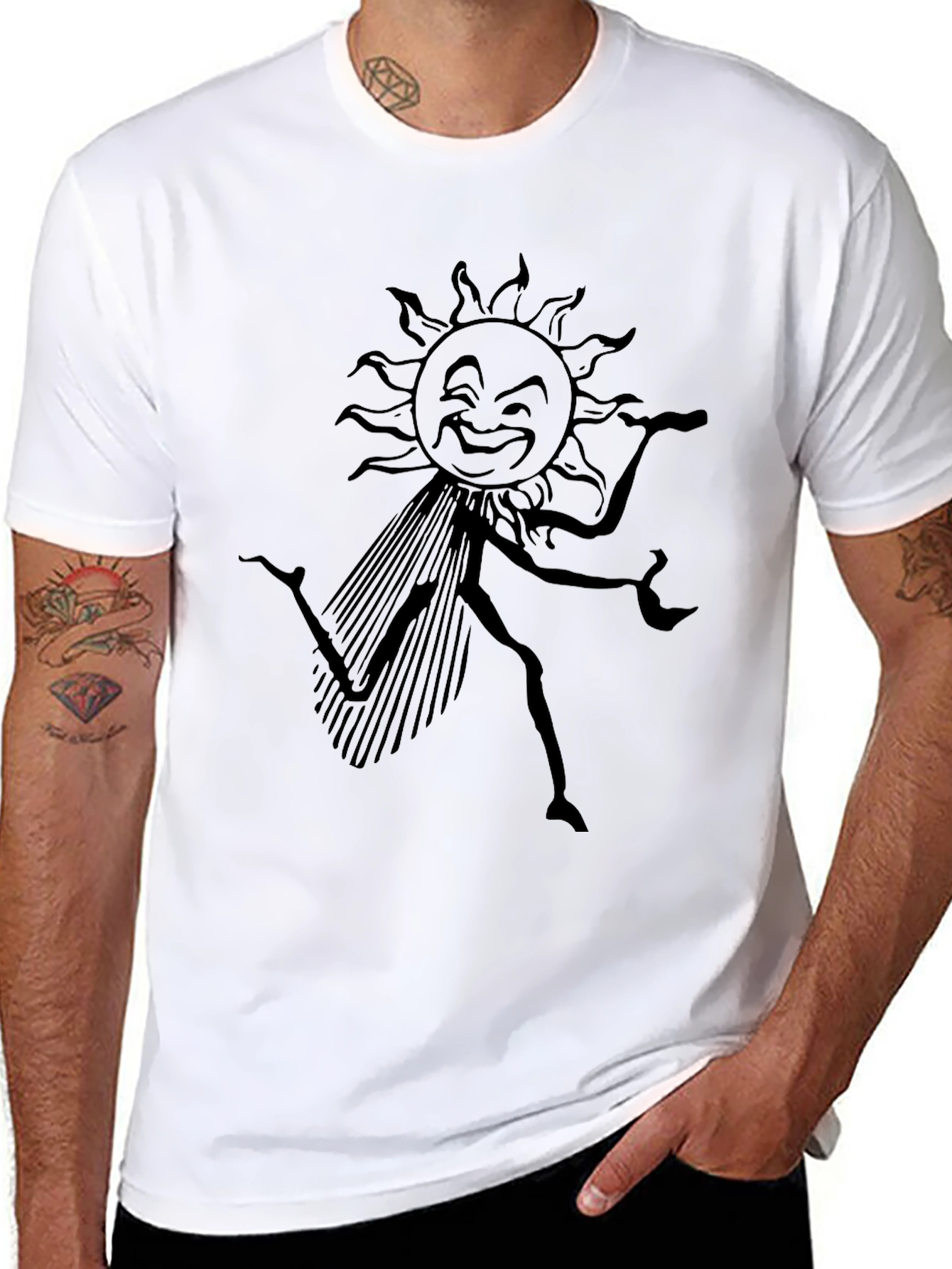 Dancing Sun Graphic Tee - Black