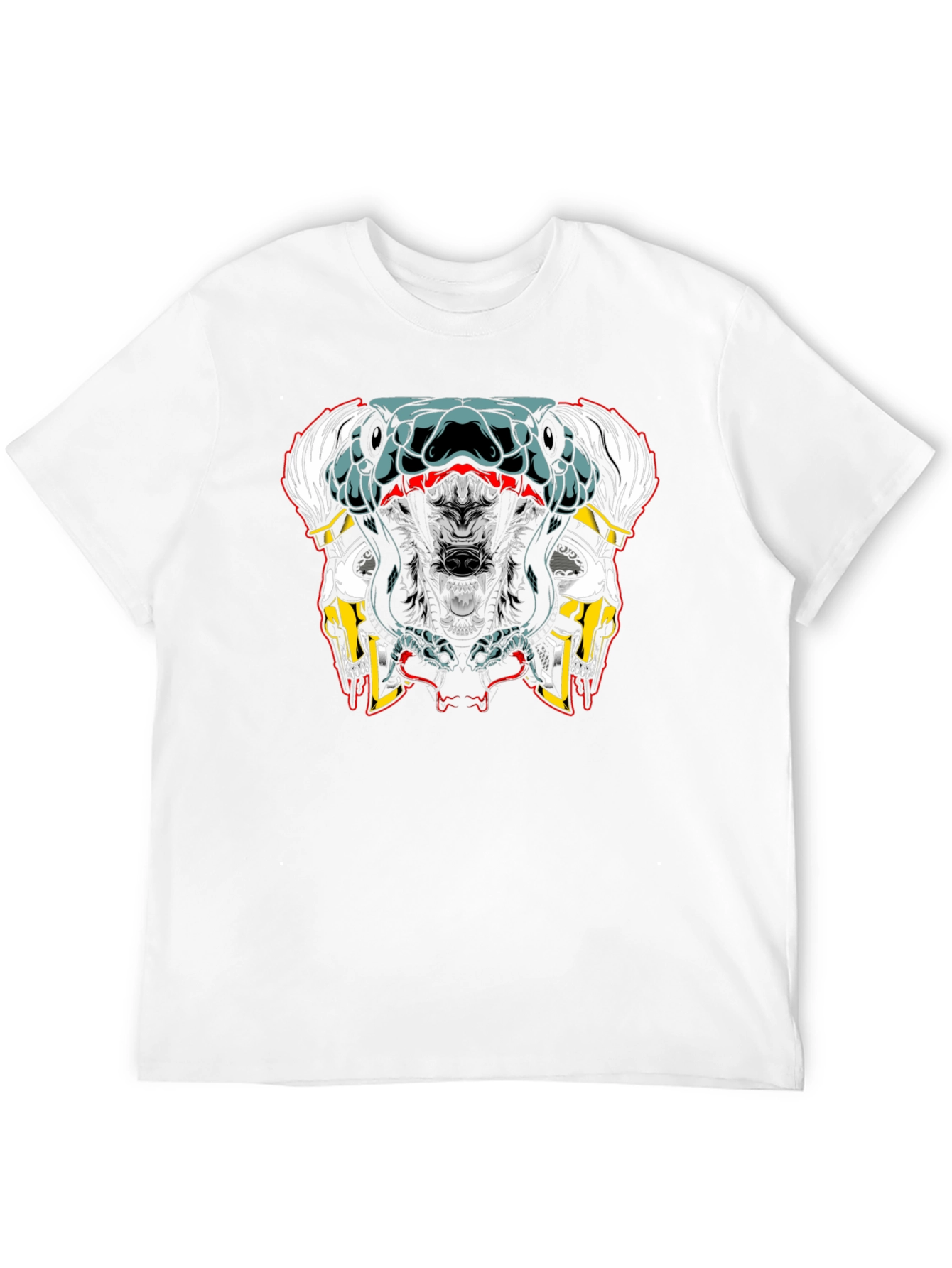 Wolf Snake Skull Graphic Tee
