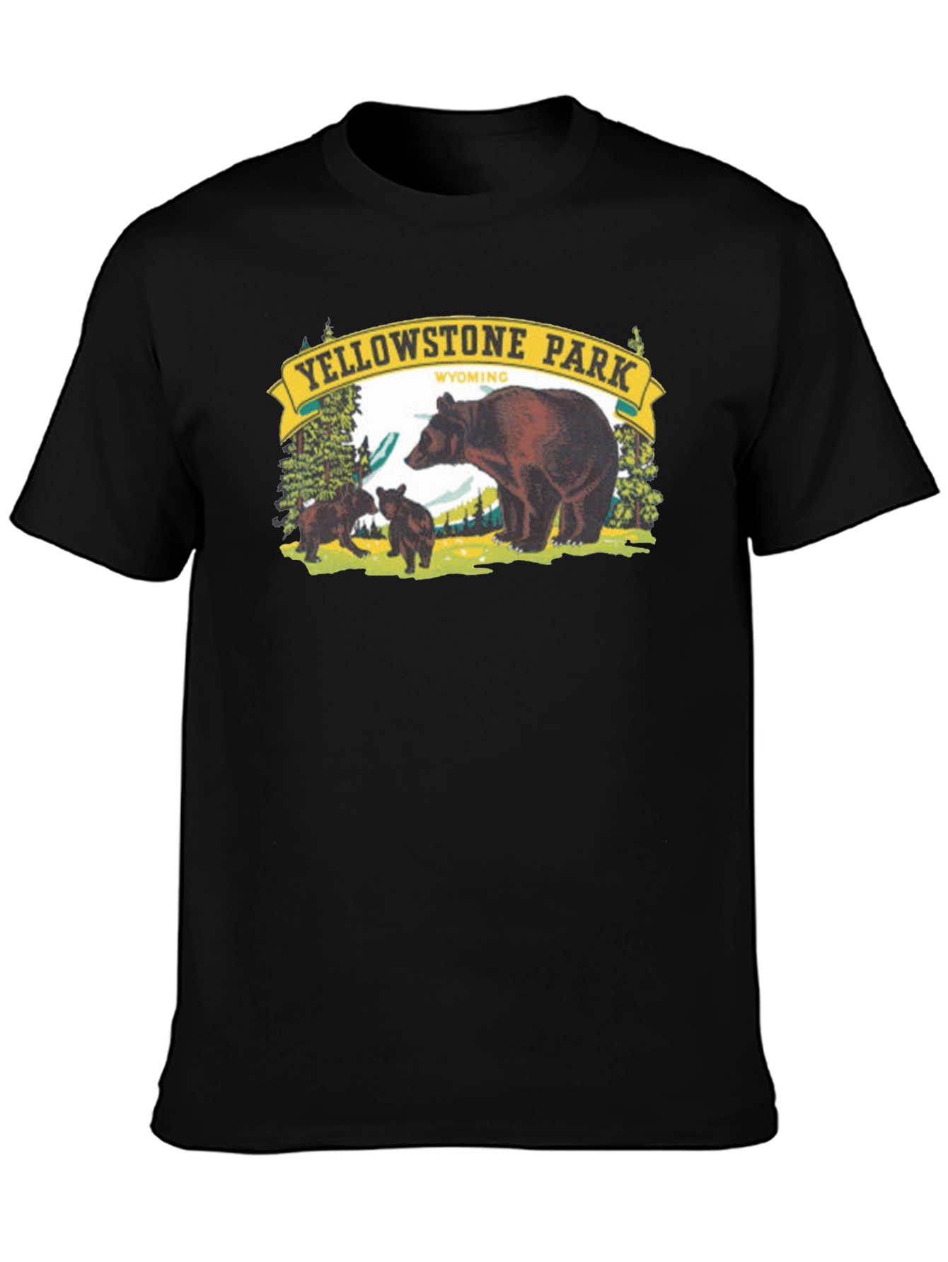 Yellowstone Park Graphic T-Shirt - Bear Family