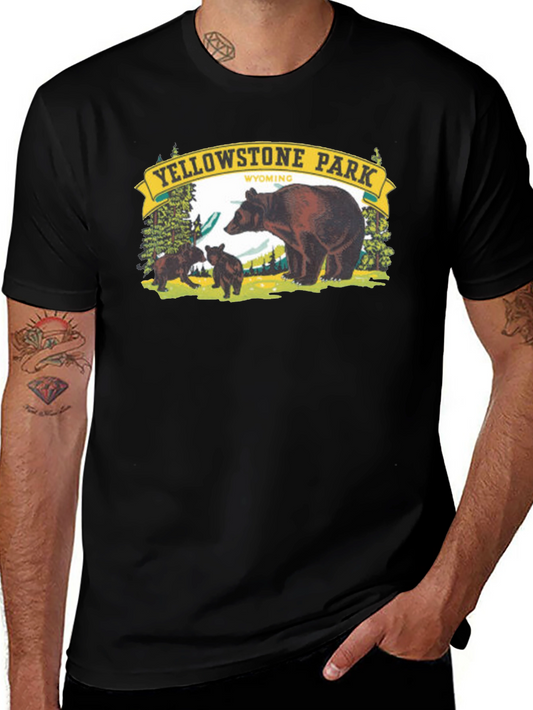 Yellowstone Park Graphic T-Shirt - Bear Family