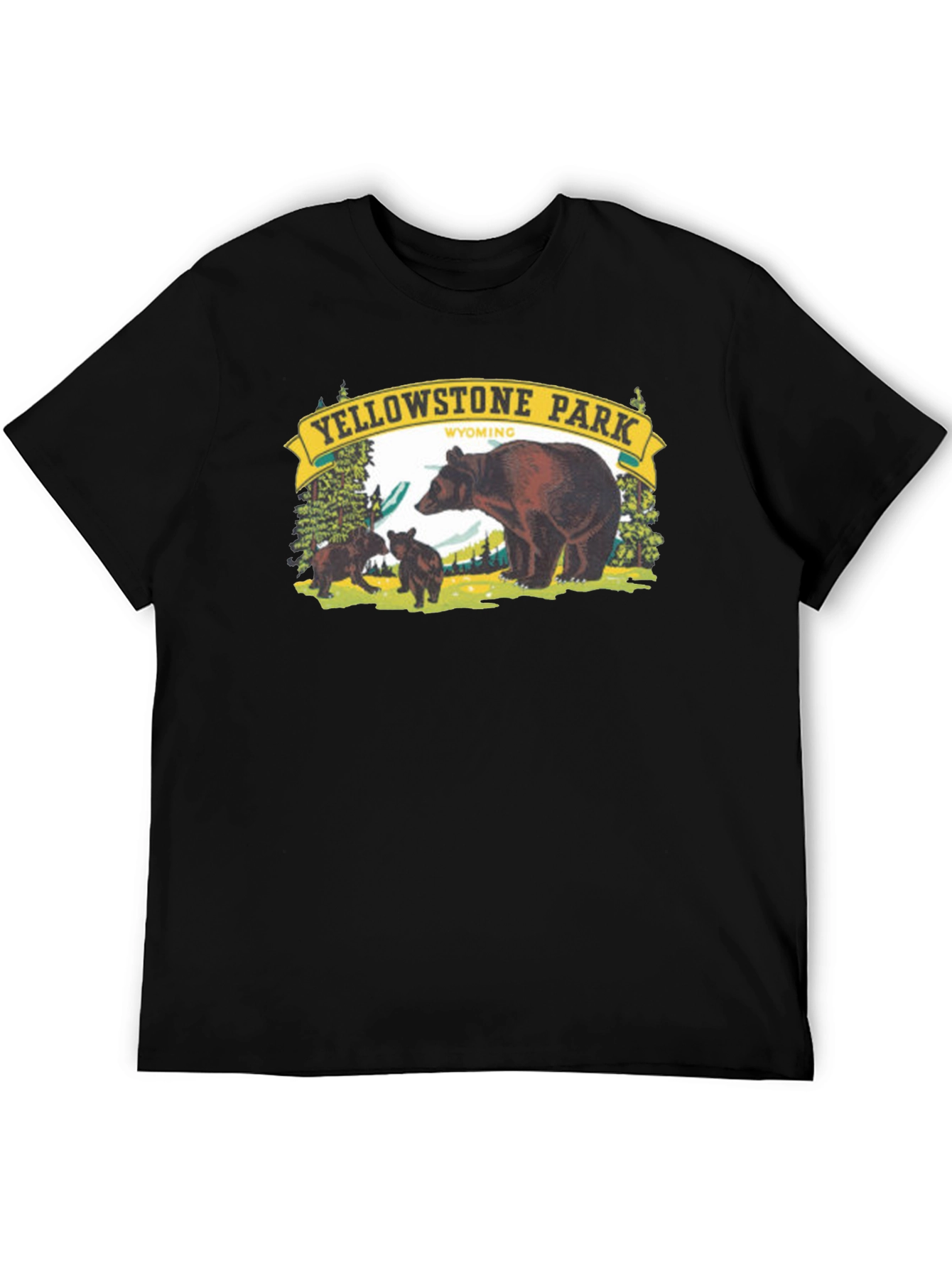 Yellowstone Park Graphic T-Shirt - Bear Family