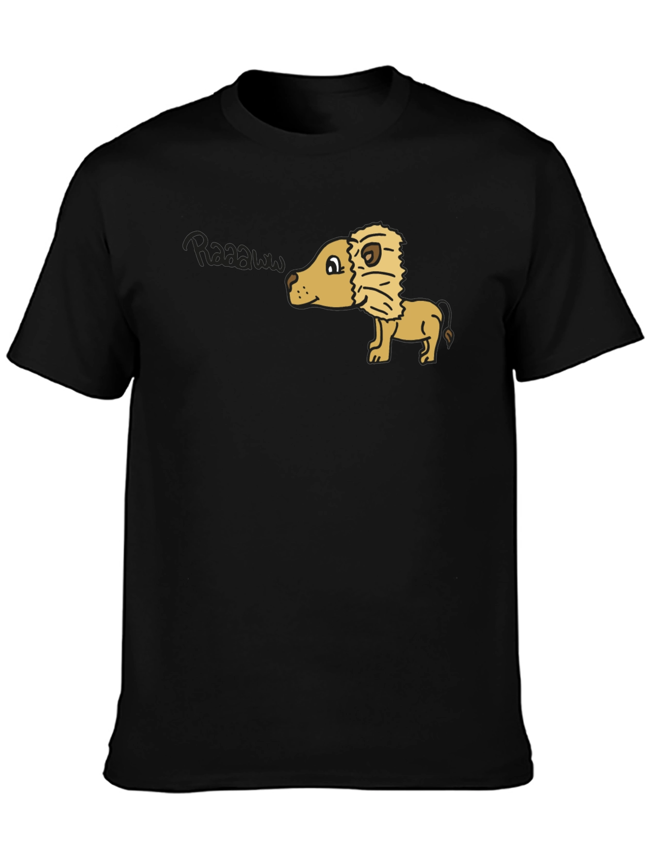 Lion Raaaaw T-Shirt - Black Cotton Tee
