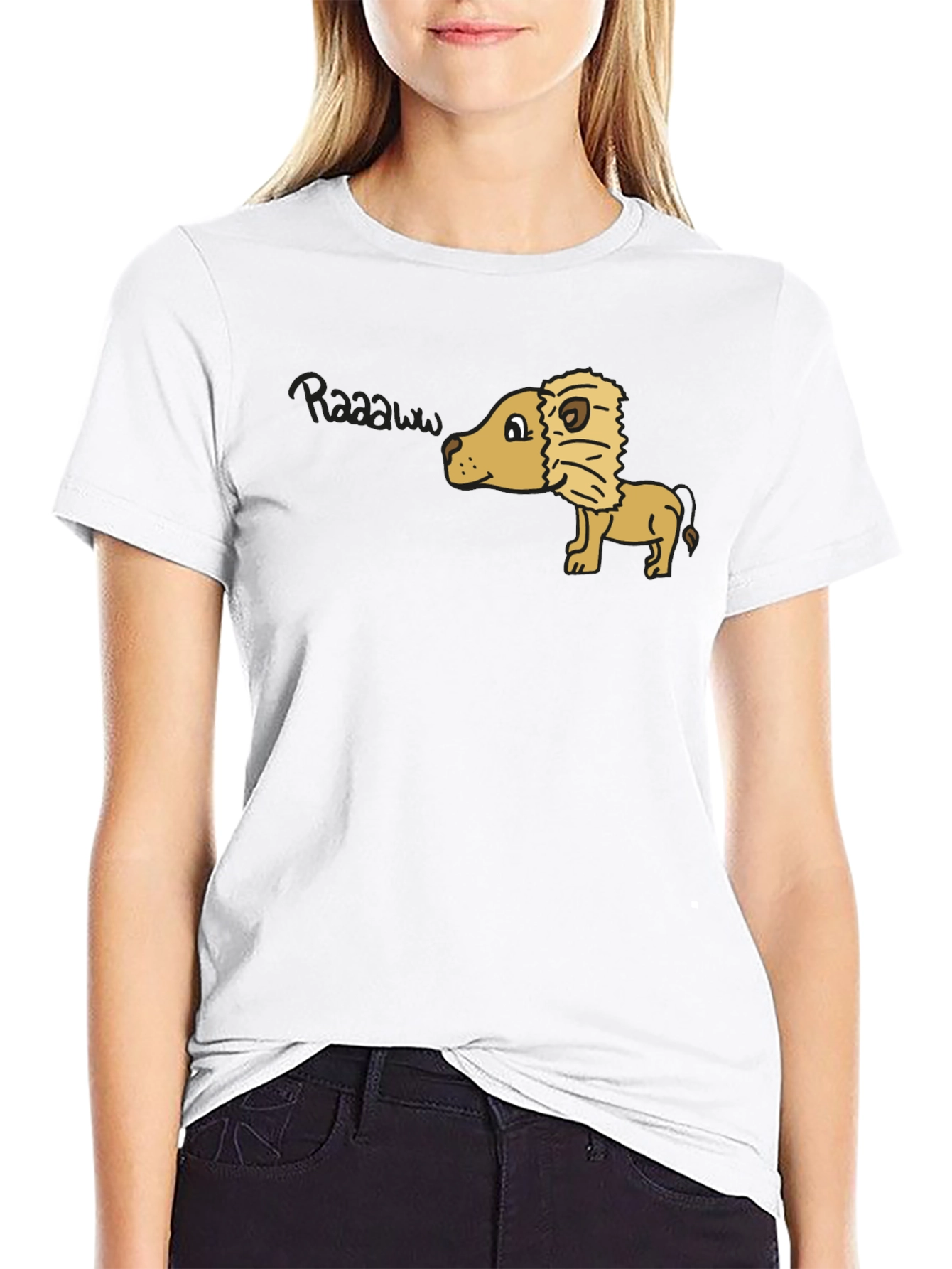 Lion Raaaaw T-Shirt - Black Cotton Tee