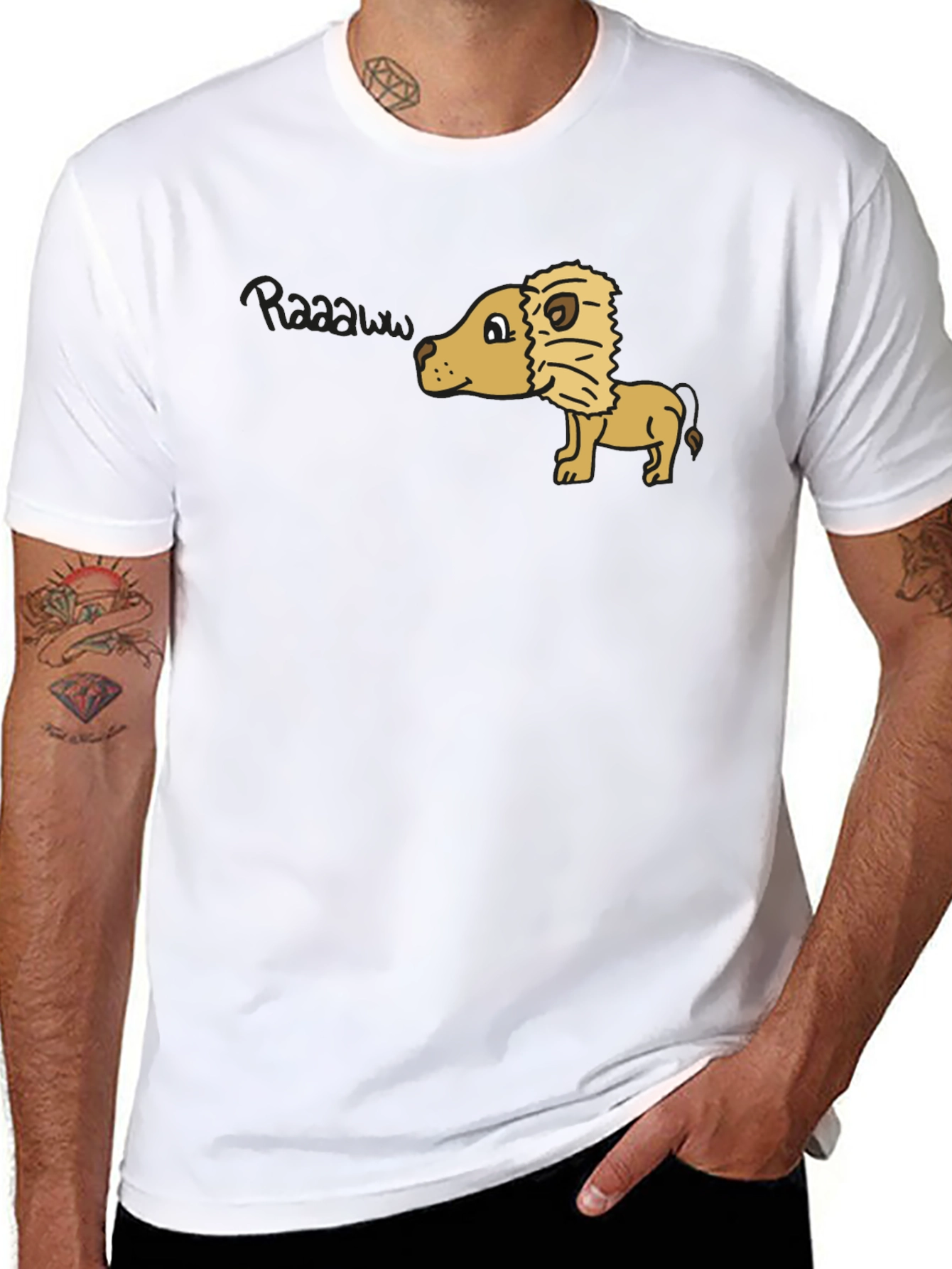 Lion Raaaaw T-Shirt - Black Cotton Tee