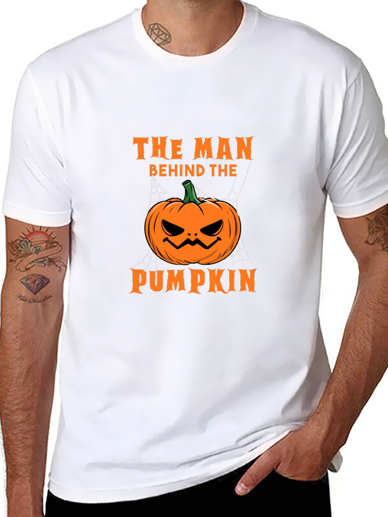 The Man Behind the Pumpkin Halloween Graphic Tee