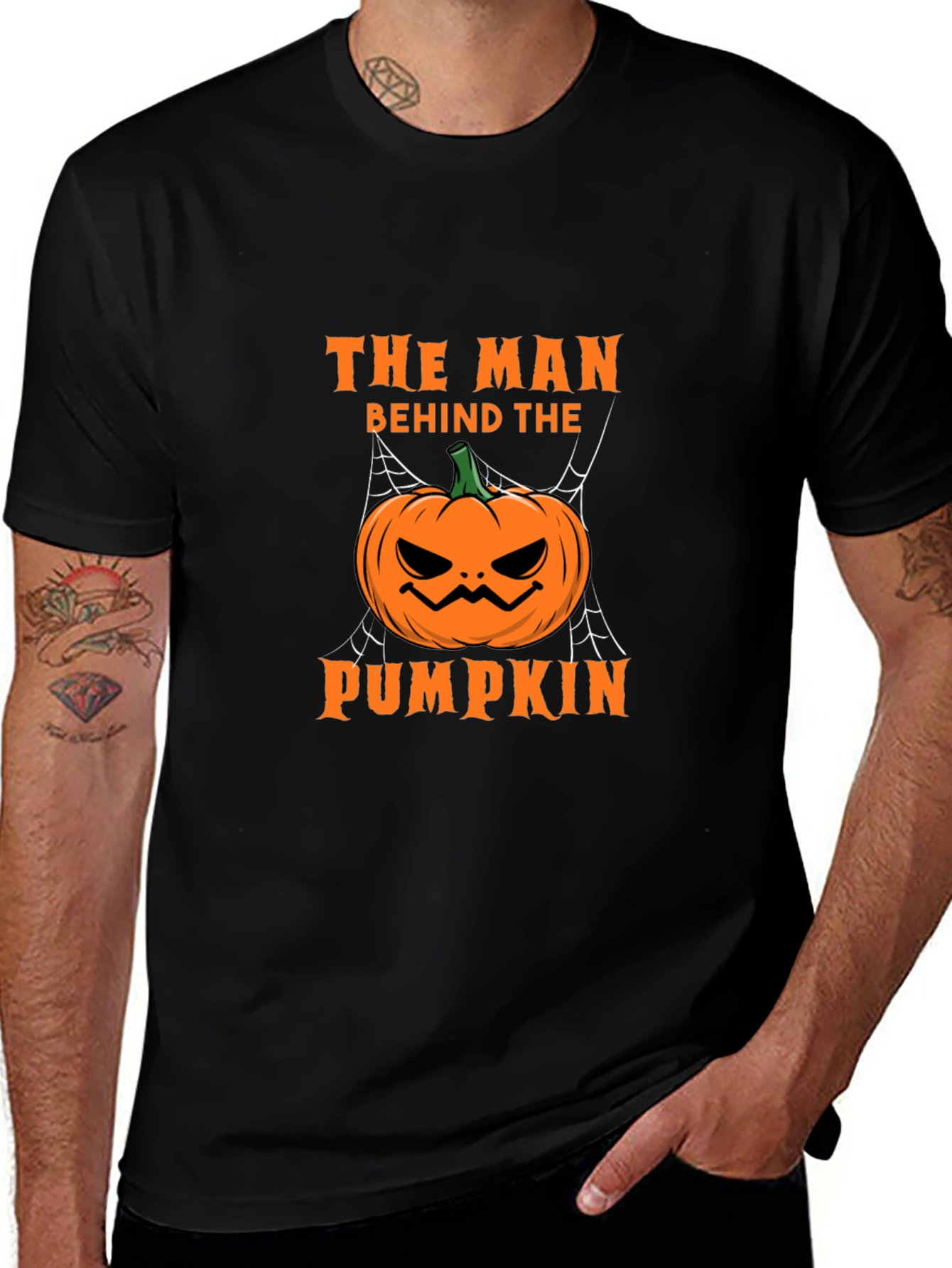 The Man Behind the Pumpkin Halloween Graphic Tee