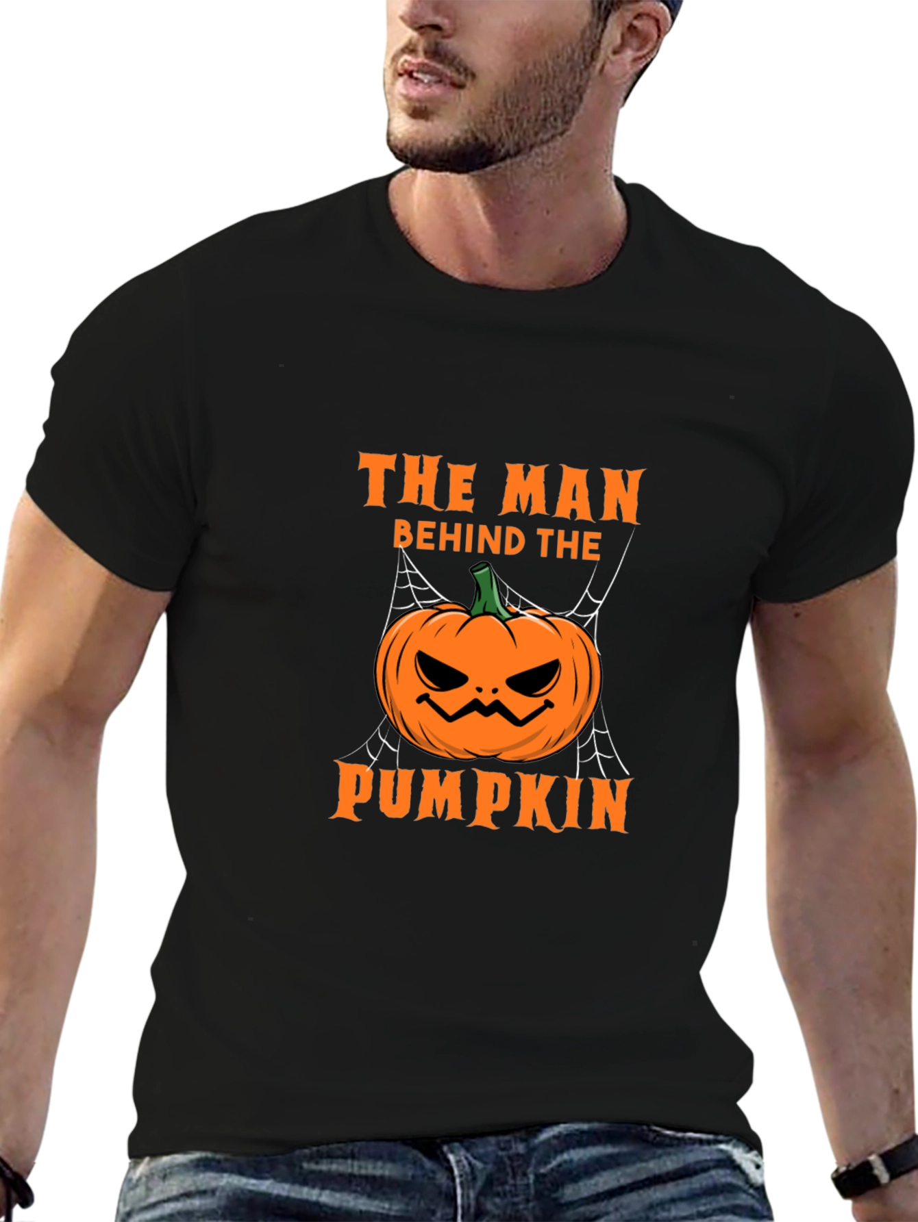 The Man Behind the Pumpkin Halloween Graphic Tee