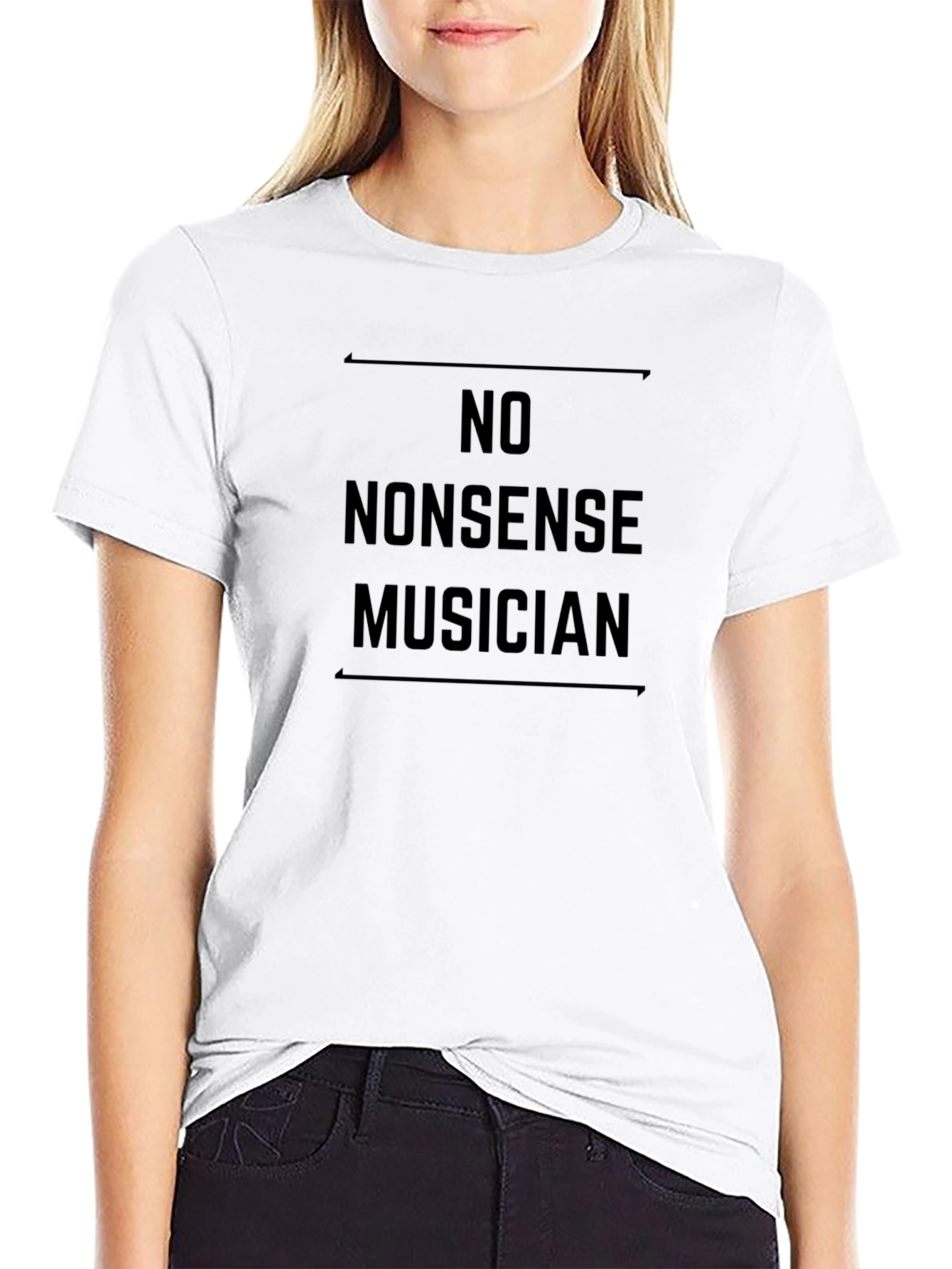 No Nonsense Musician Black Graphic T-Shirt