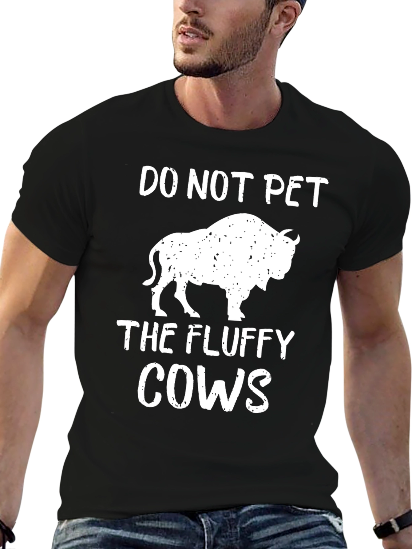 Do Not Pet The Fluffy Cows Bison Graphic T-Shirt