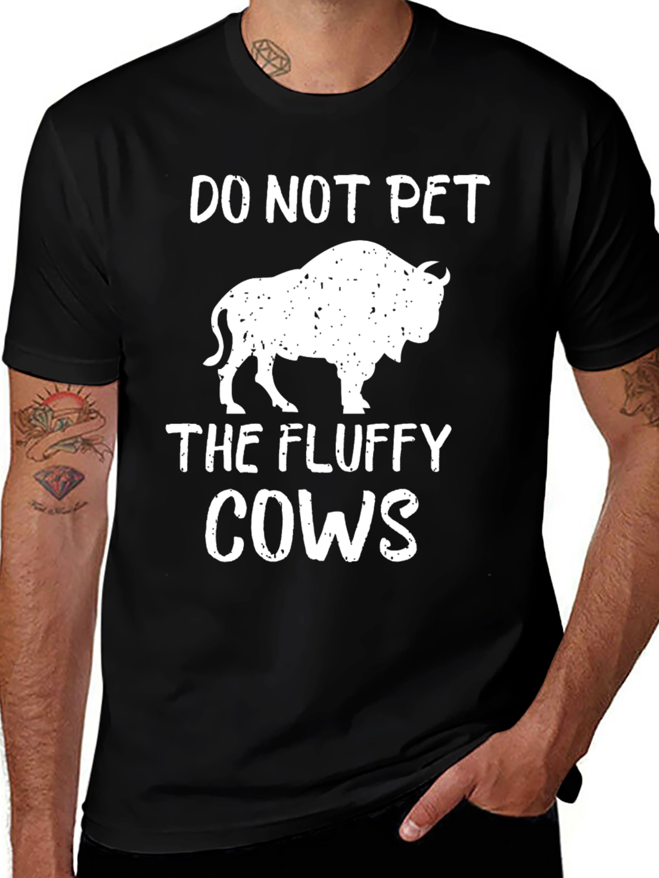 Do Not Pet The Fluffy Cows Bison Graphic T-Shirt