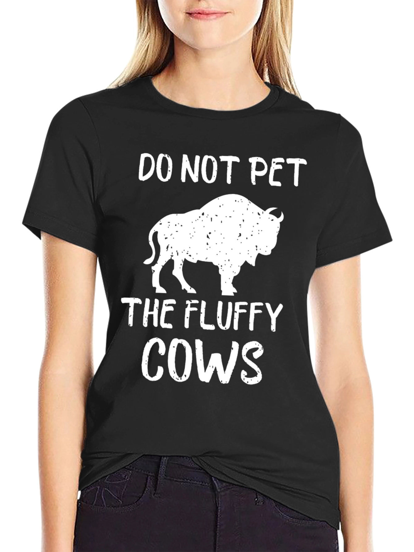 Do Not Pet The Fluffy Cows Bison Graphic T-Shirt