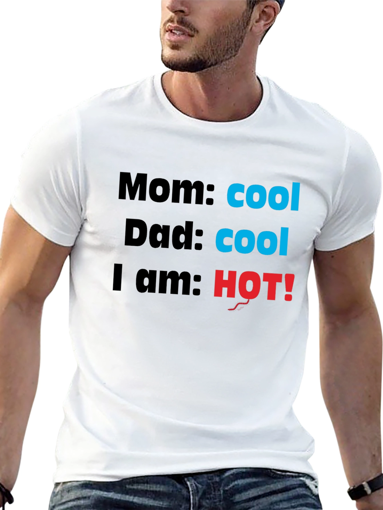 Cool Mom & Dad Im HOT! Novelty T-Shirt