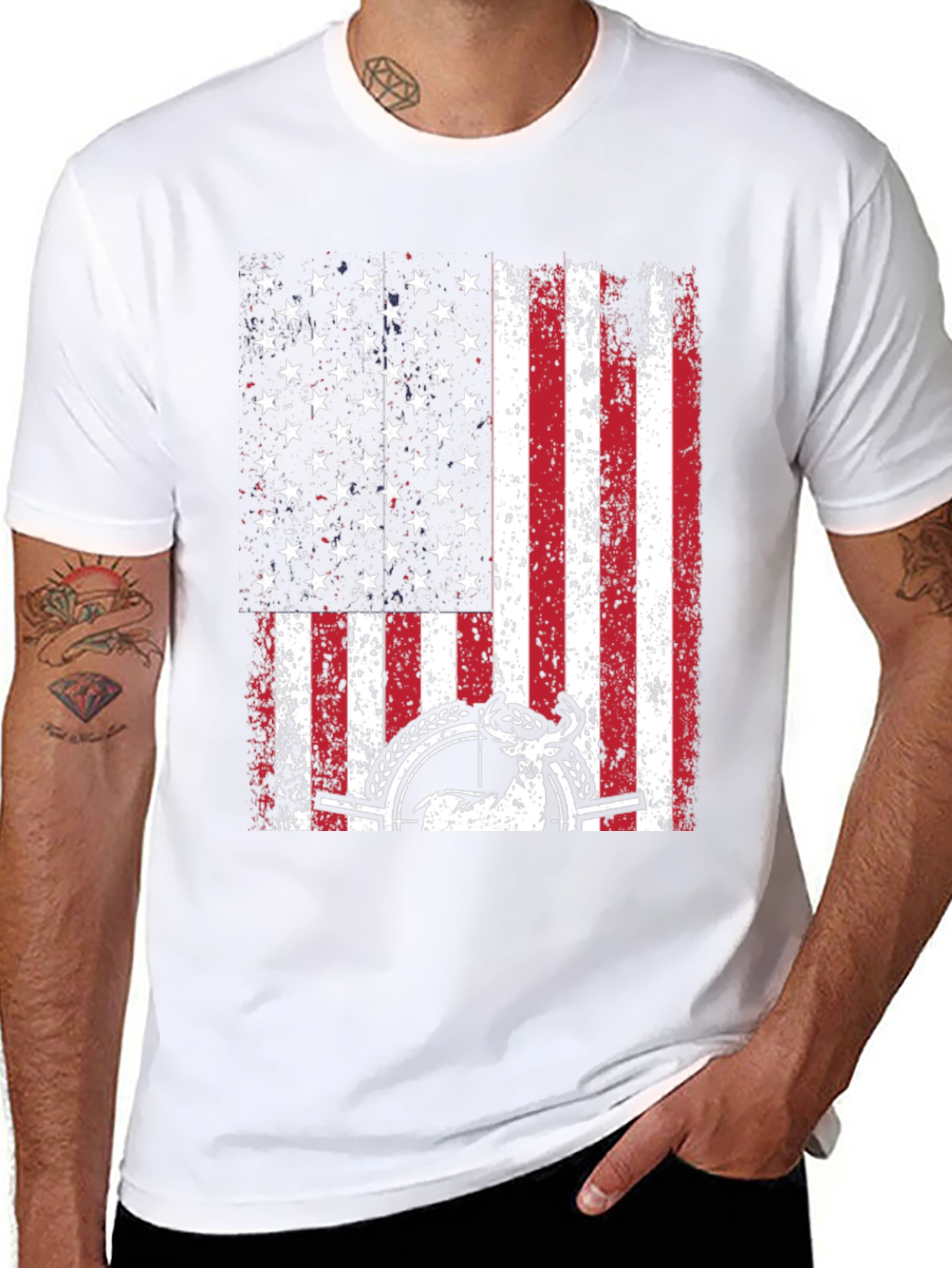 American Flag Deer Hunting Graphic Tee