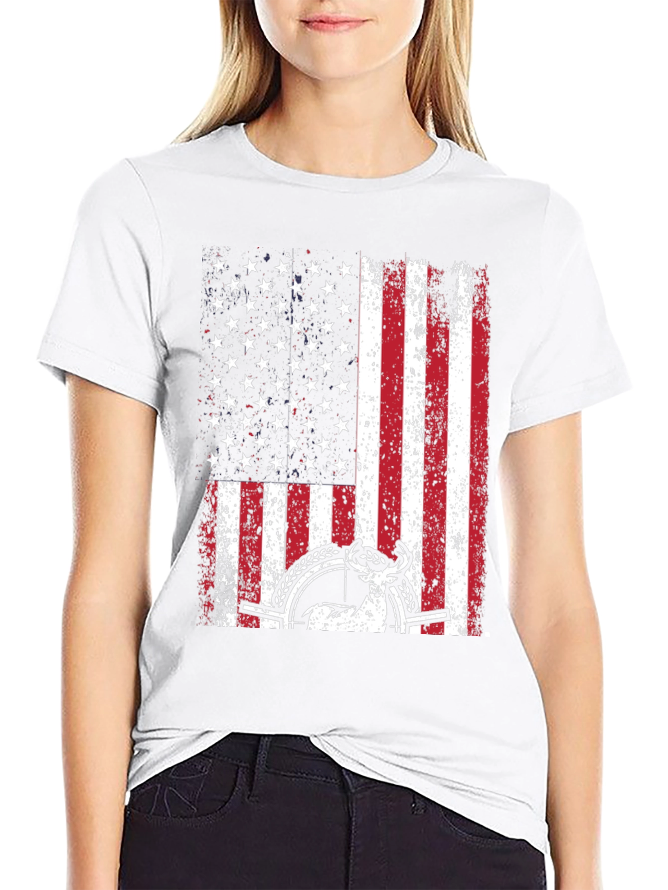 American Flag Deer Hunting Graphic Tee