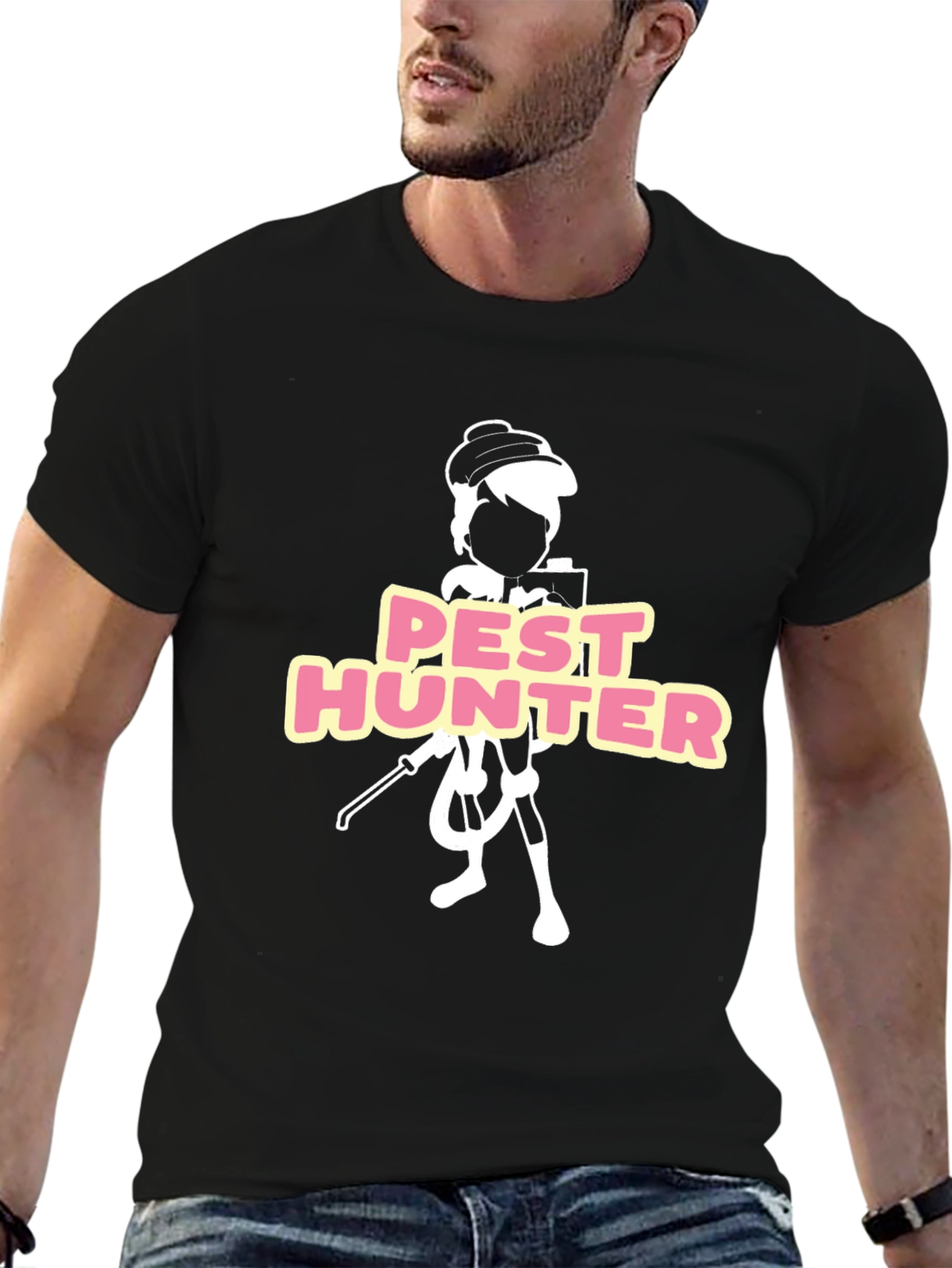 Pest Hunter Graphic Tee - Black Cotton