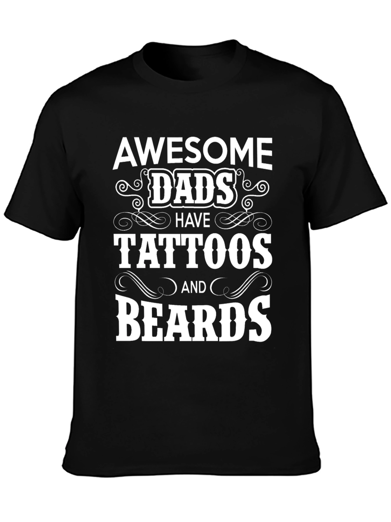 Awesome Dads Tattoos & Beards Graphic T-Shirt