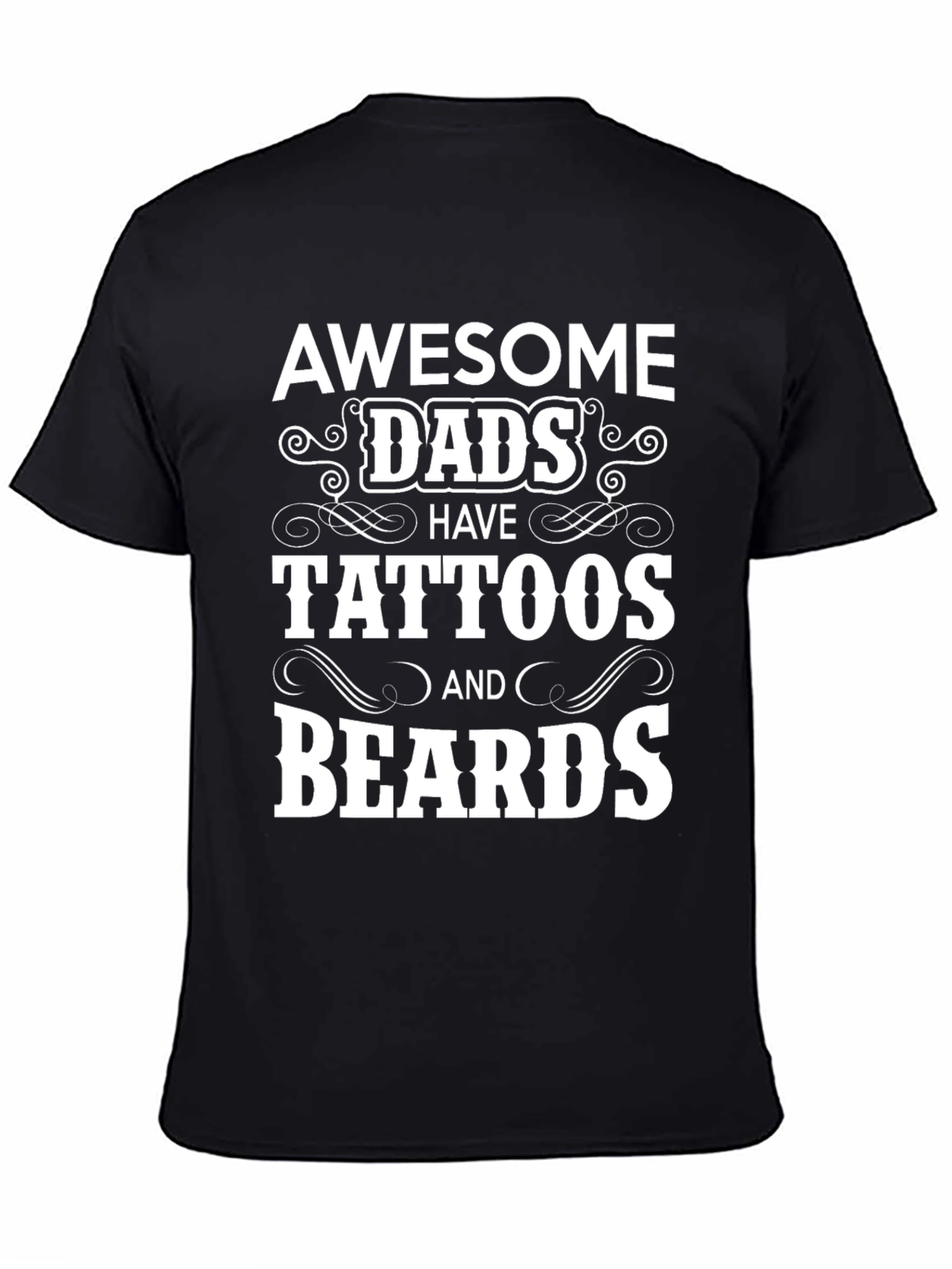 Awesome Dads Tattoos & Beards Graphic T-Shirt