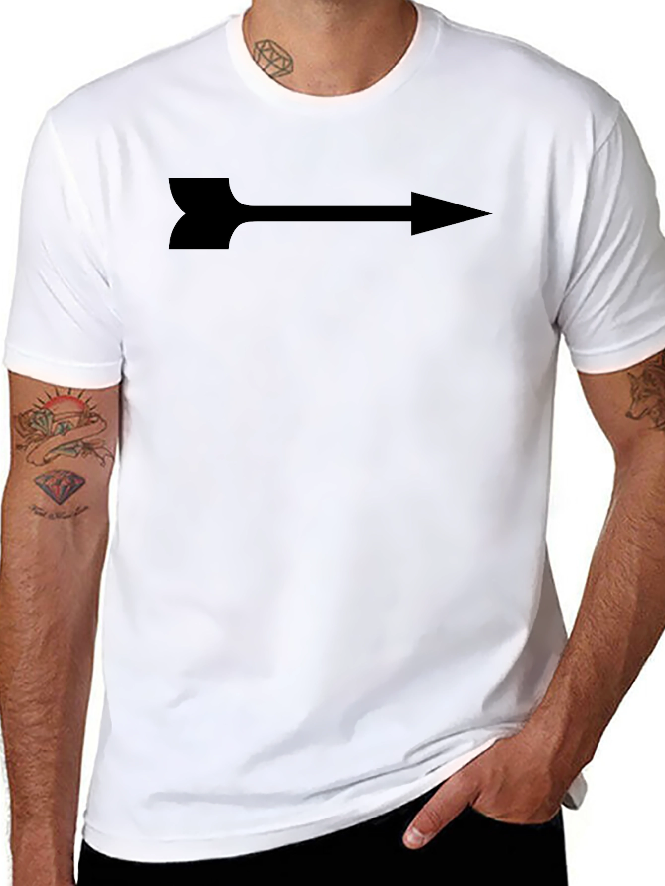 Arrow Graphic Print Tee - Sleek Black Shirt
