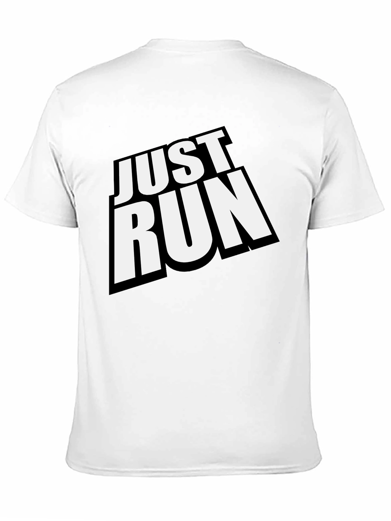 Just Run Black Graphic Tee for Active Lifestyles
