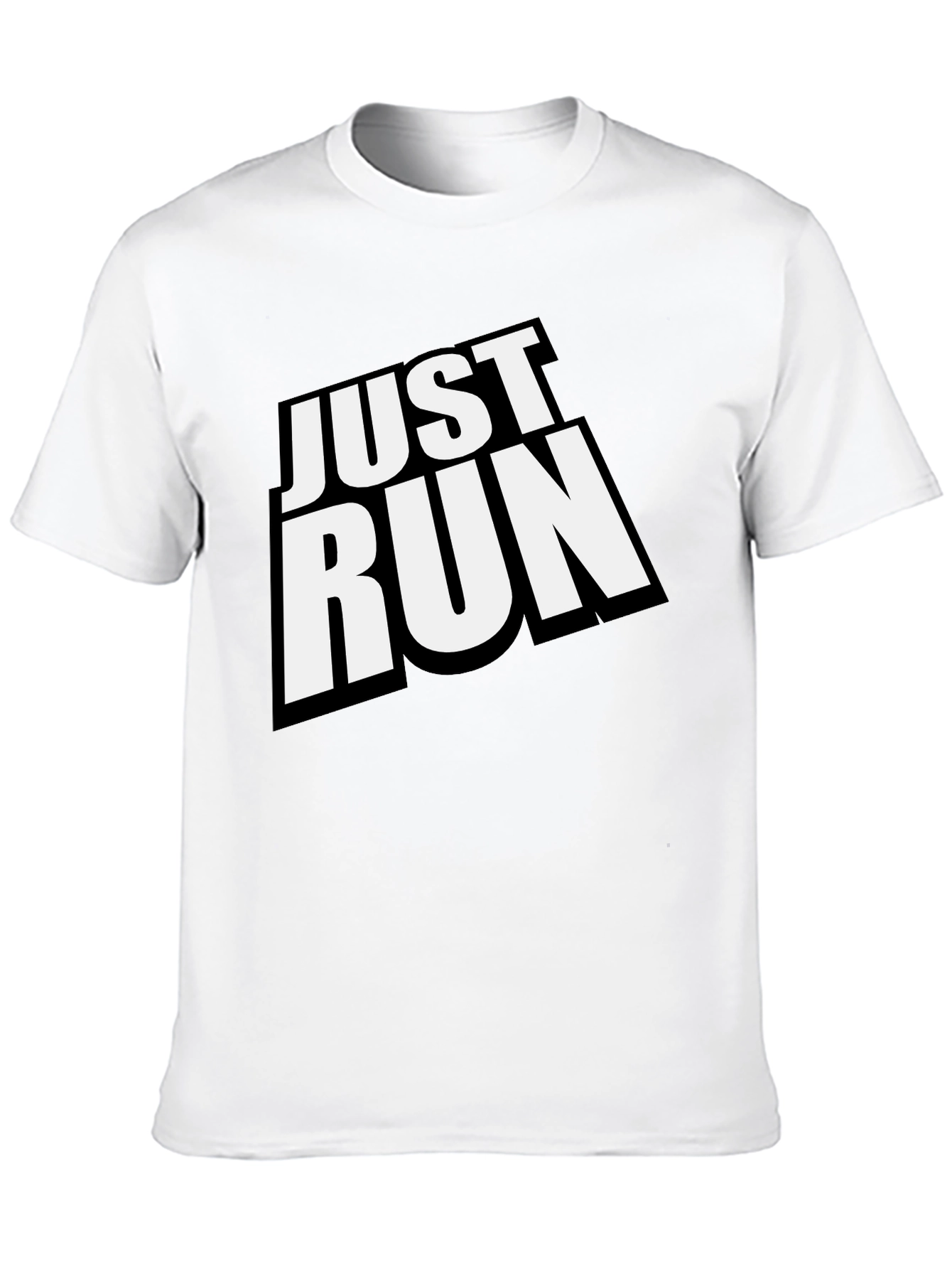 Just Run Black Graphic Tee for Active Lifestyles