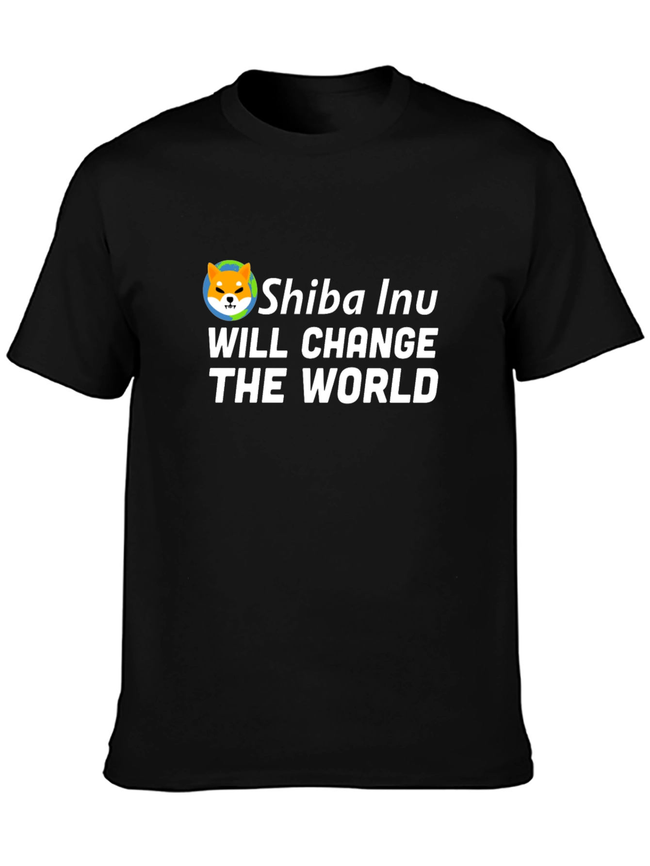 Shiba Inu Will Change the World Black T-Shirt