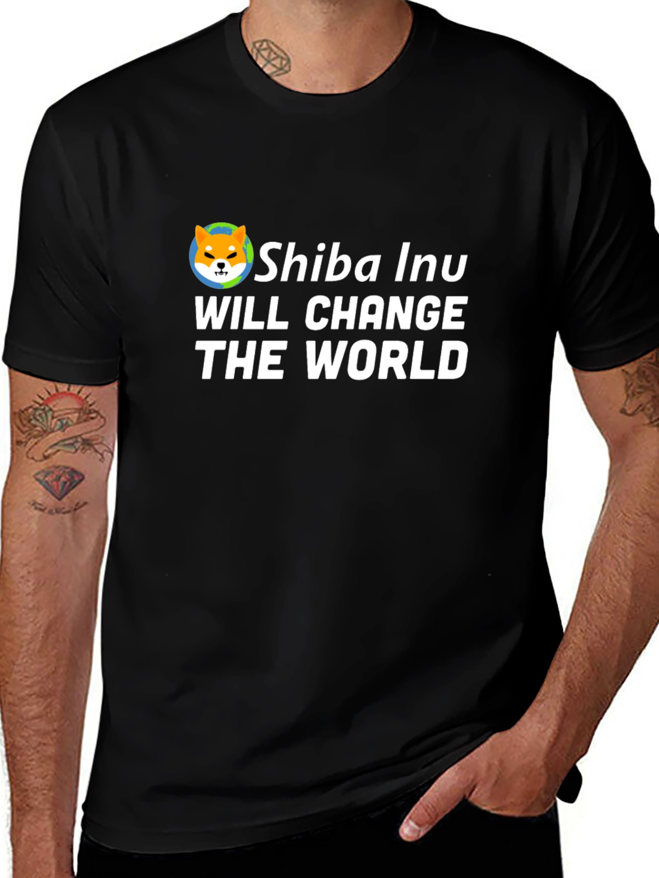 Shiba Inu Will Change the World Black T-Shirt