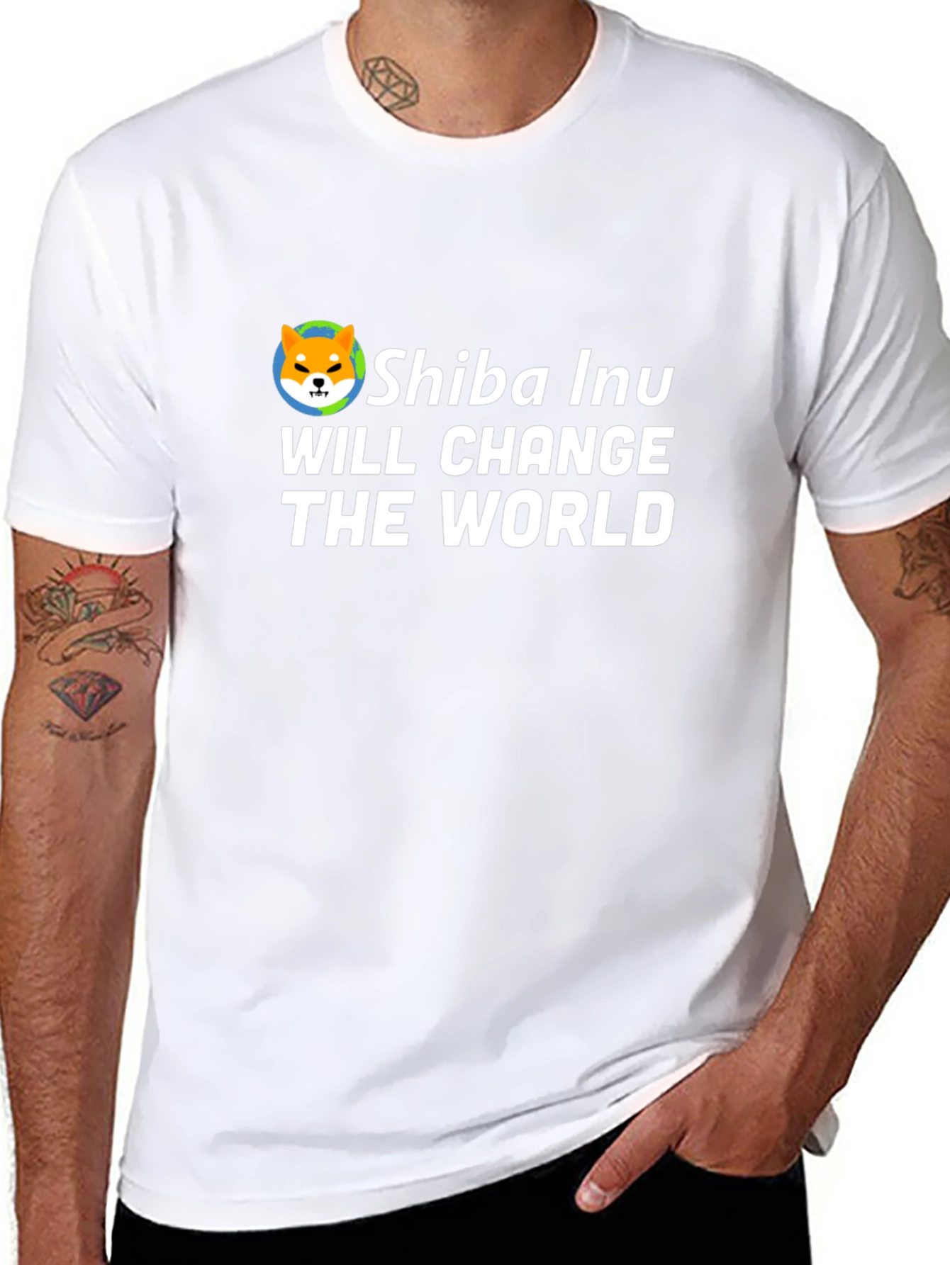 Shiba Inu Will Change the World Black T-Shirt