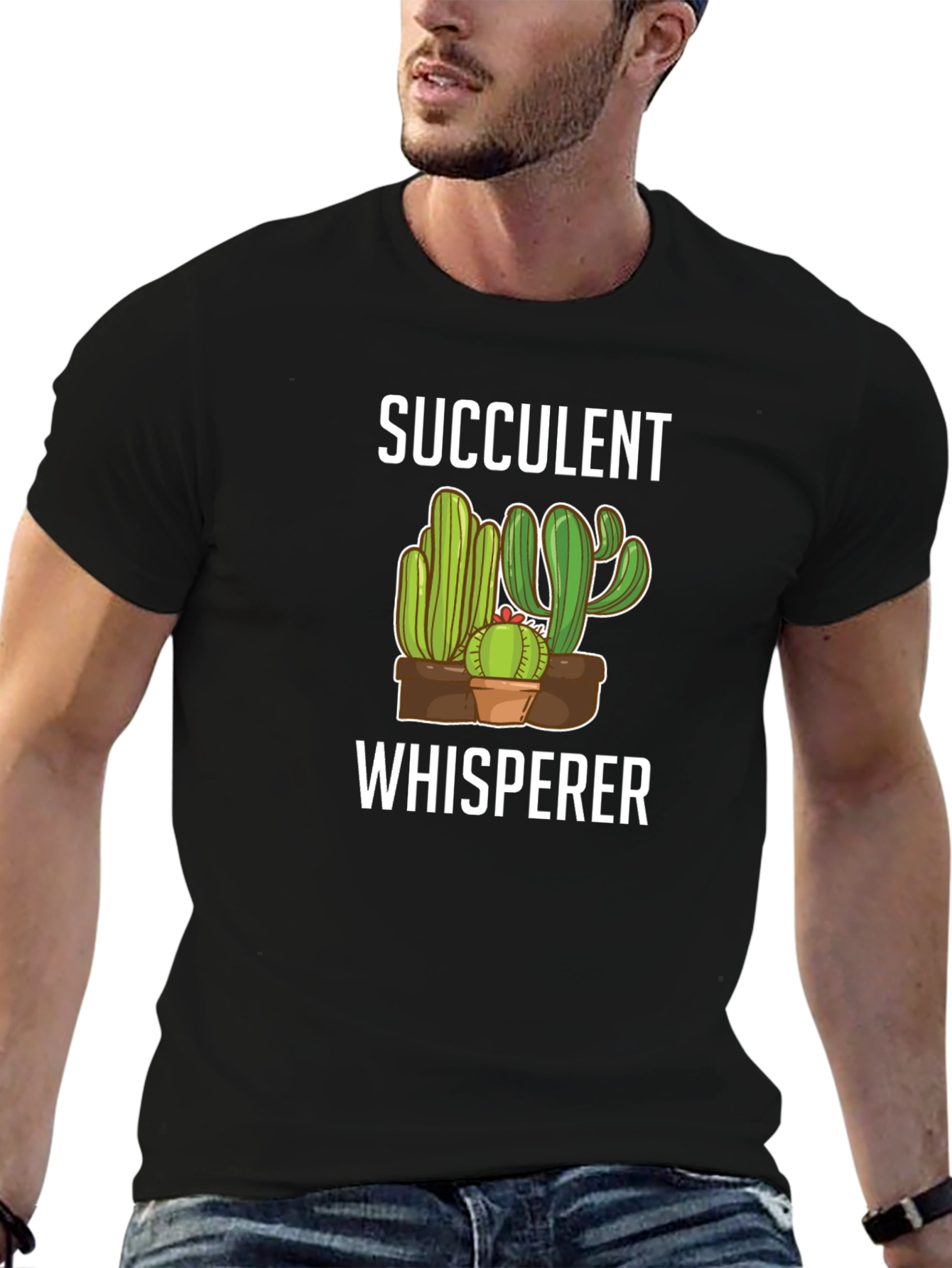Succulent Whisperer Graphic T-Shirt - Cactus Lover Tee