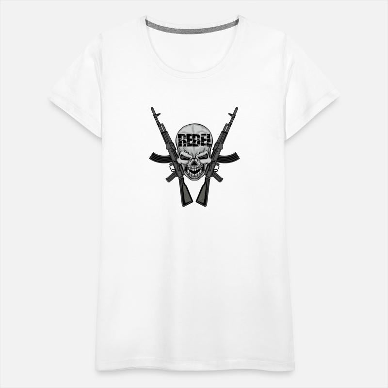 Aggressive Emblem With Rebel Skull