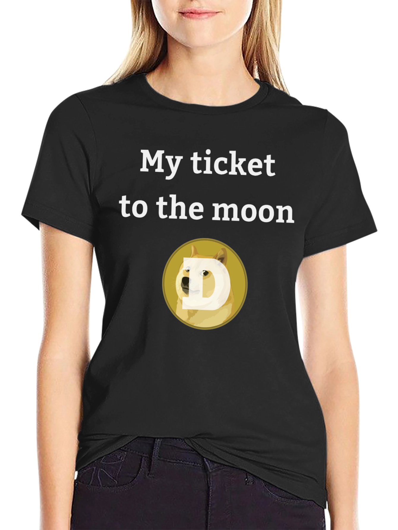 Dogecoin to the Moon T-Shirt - Crypto Meme