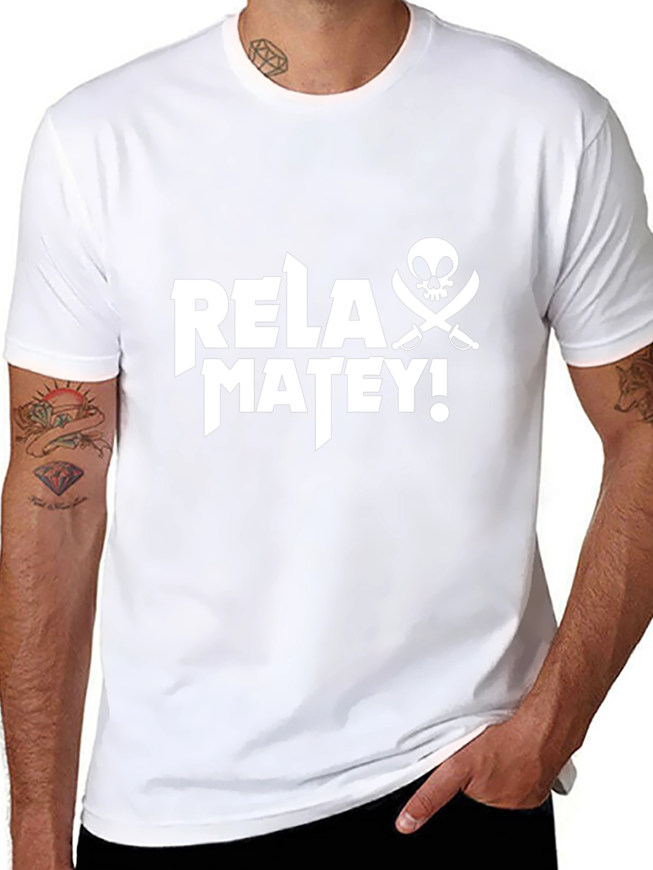 Relax Matey Pirate Skull T-Shirt