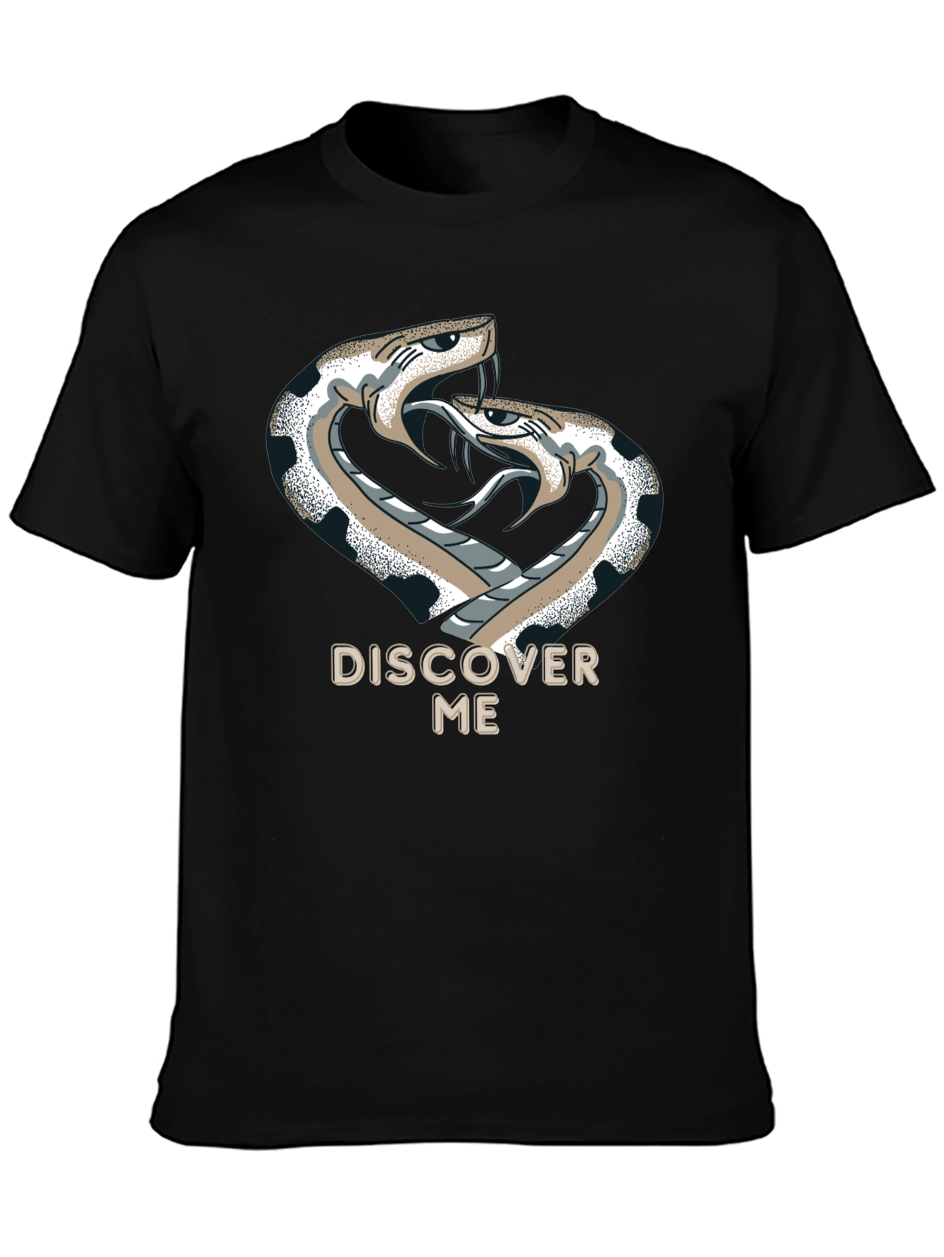 Discover Me Snakes Graphic Print Black T-Shirt