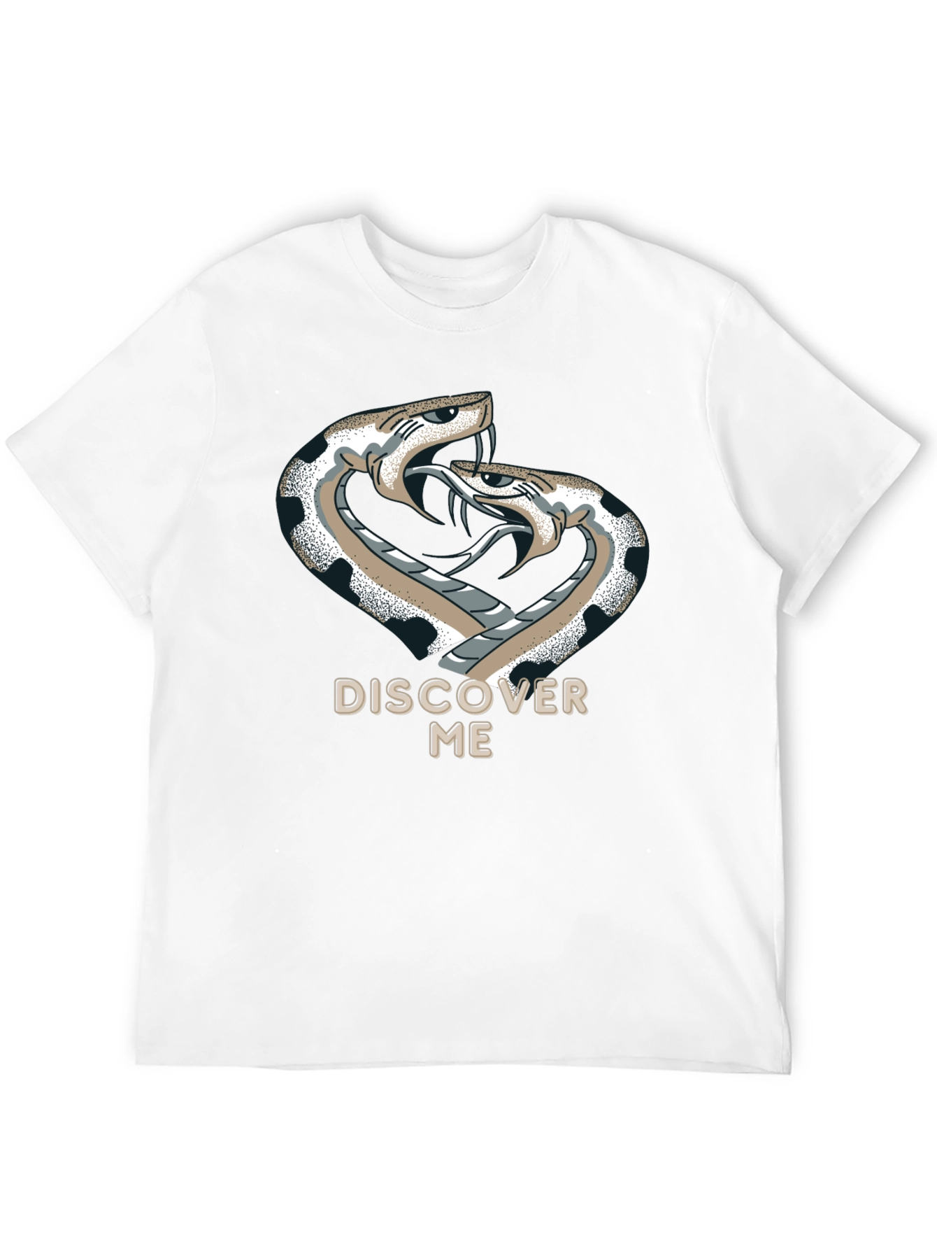Discover Me Snakes Graphic Print Black T-Shirt