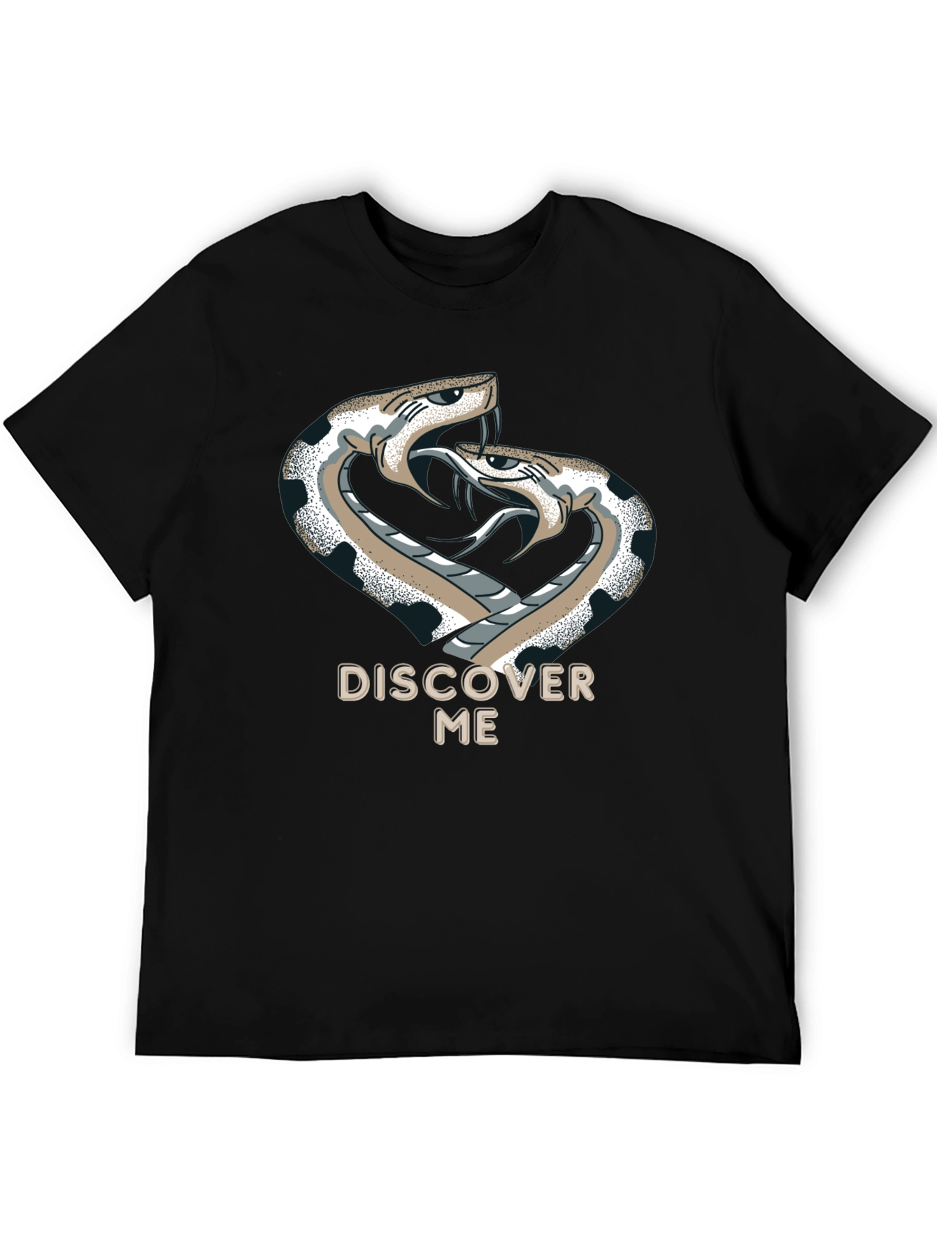 Discover Me Snakes Graphic Print Black T-Shirt