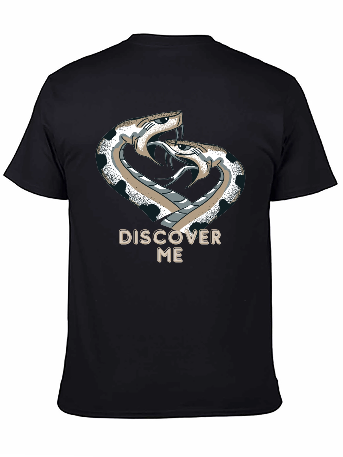 Discover Me Snakes Graphic Print Black T-Shirt