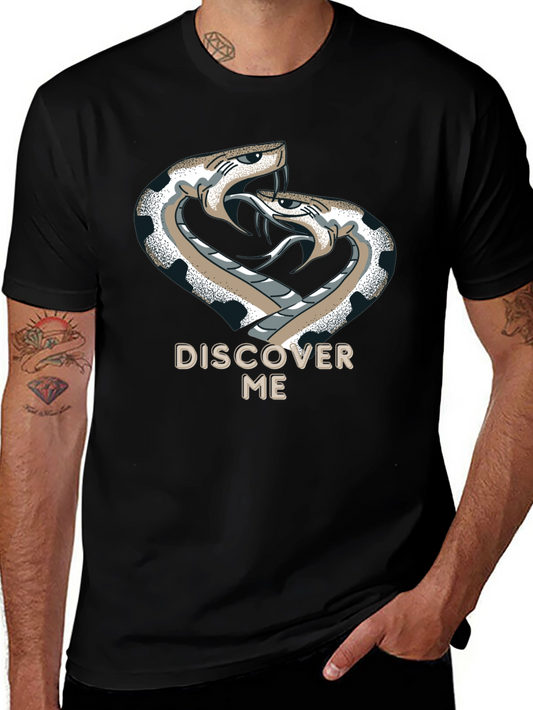 Discover Me Snakes Graphic Print Black T-Shirt