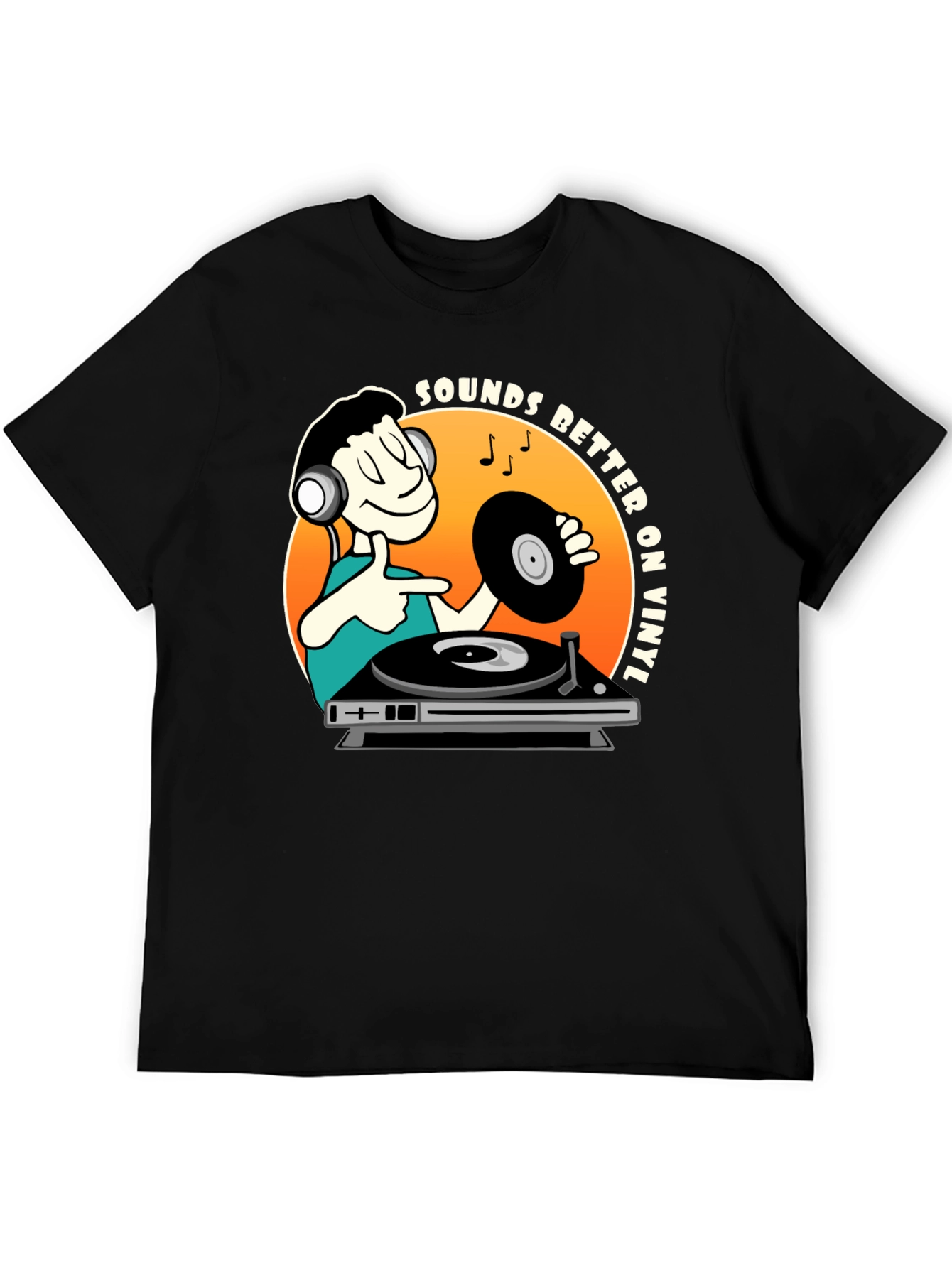 Sounds Better On Vinyl Mens Black T-Shirt