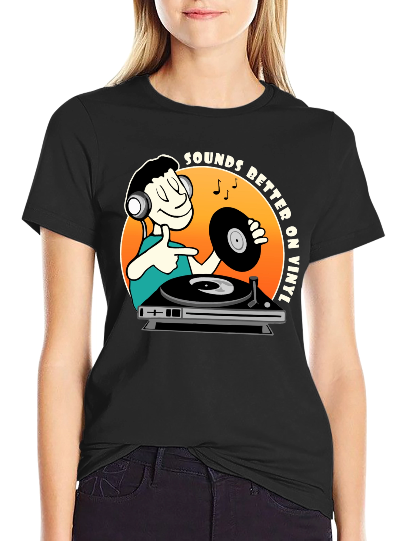 Sounds Better On Vinyl Mens Black T-Shirt