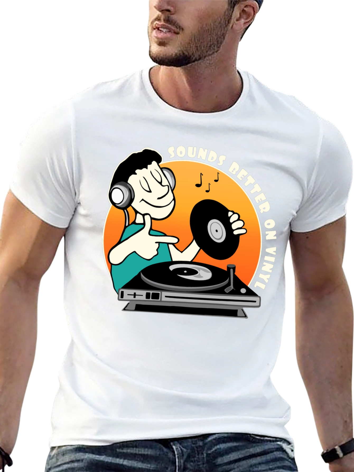 Sounds Better On Vinyl Mens Black T-Shirt