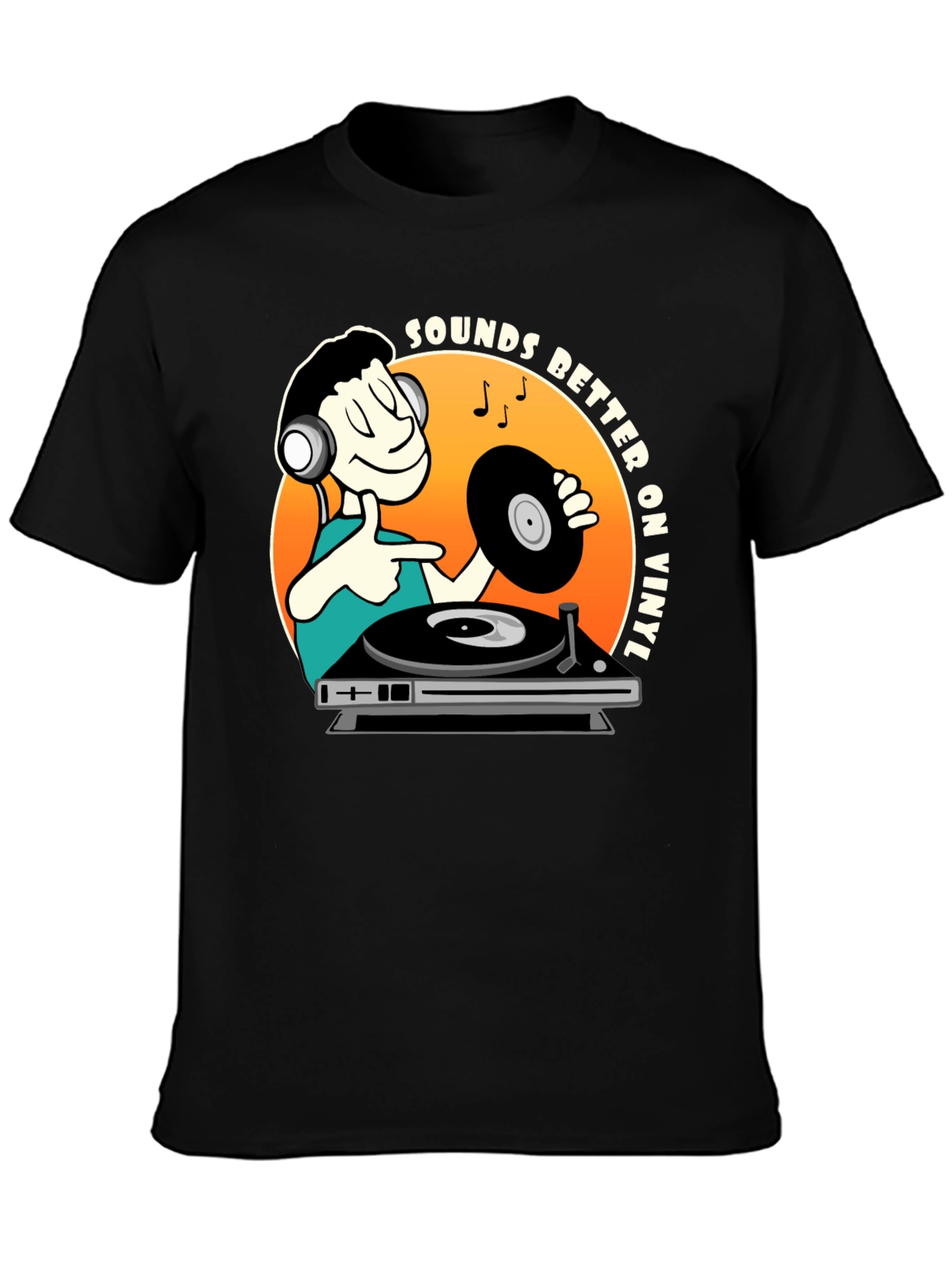 Sounds Better On Vinyl Mens Black T-Shirt
