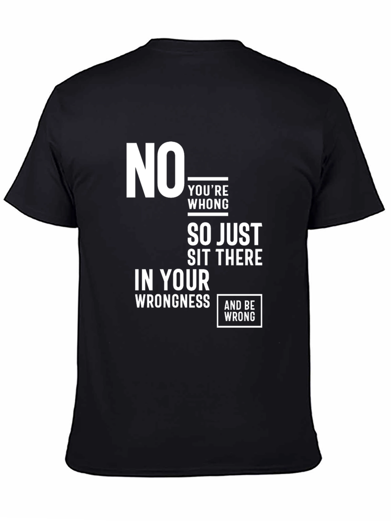 Humorous Wrongness Graphic Tee - Black