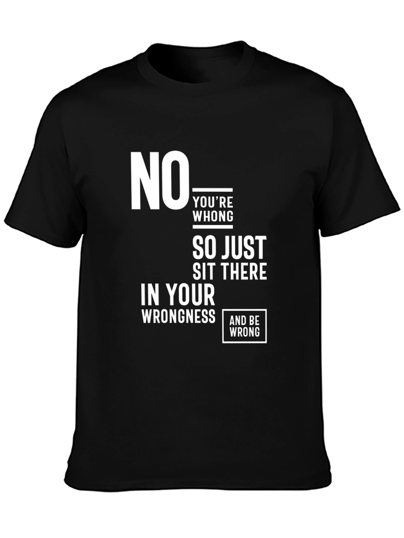Humorous Wrongness Graphic Tee - Black