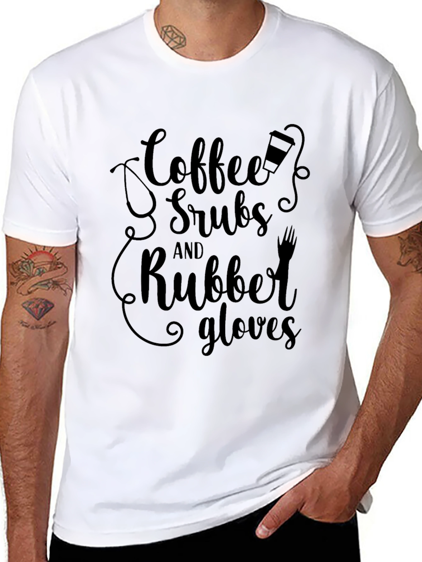 Coffee Scrubs Rubber Gloves T-Shirt