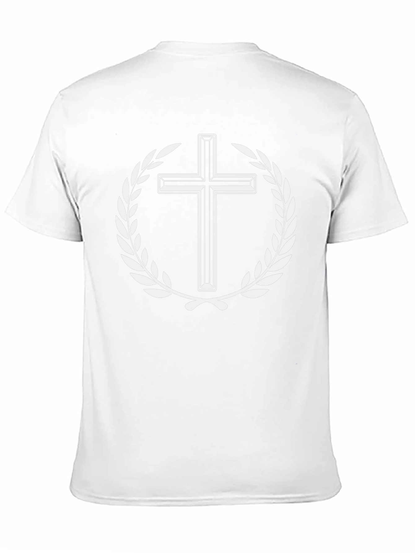 Cross Wreath Graphic Tee - Black Cotton Blend